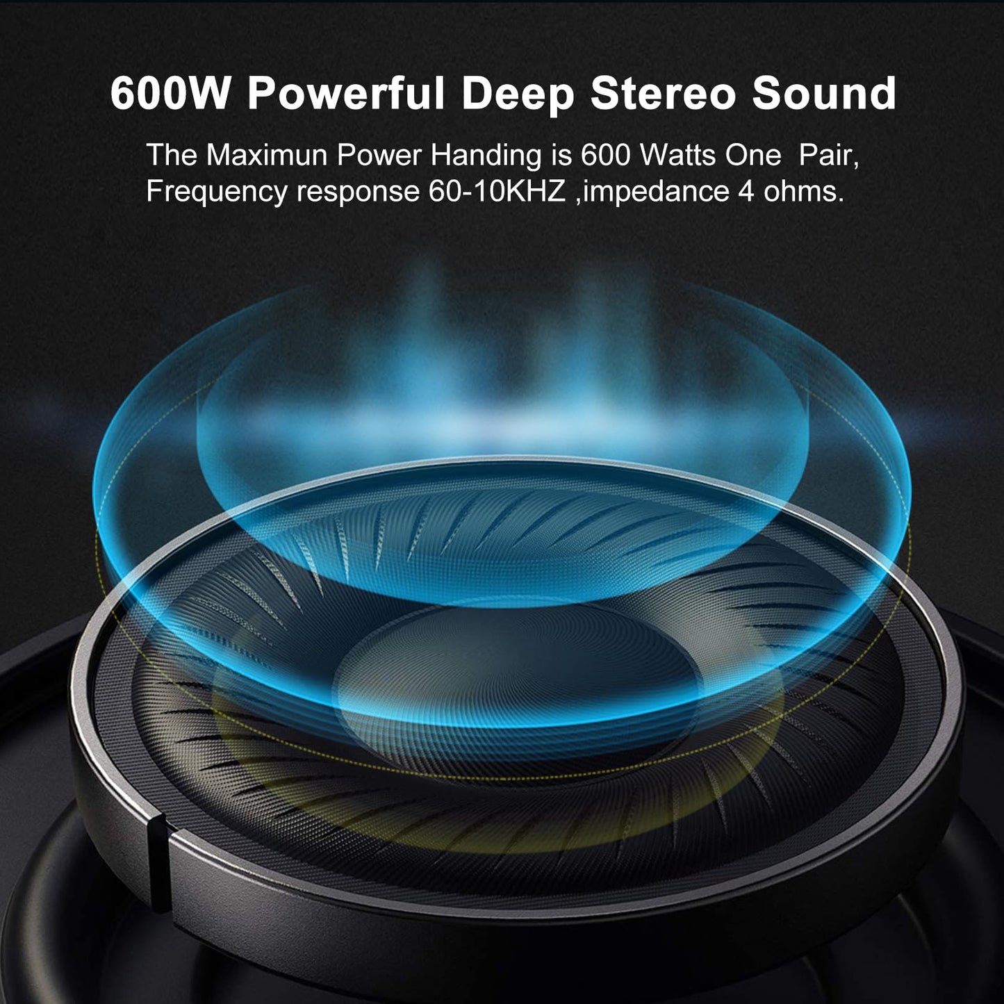 STUDIOFINIX - Altavoces de roca para exteriores, impermeables, 600 W, 8 pulgadas, timbre superior, IPX7, diseño resistente a la intemperie, para jardín, patio, piscina, cubierta, barbacoa (par)