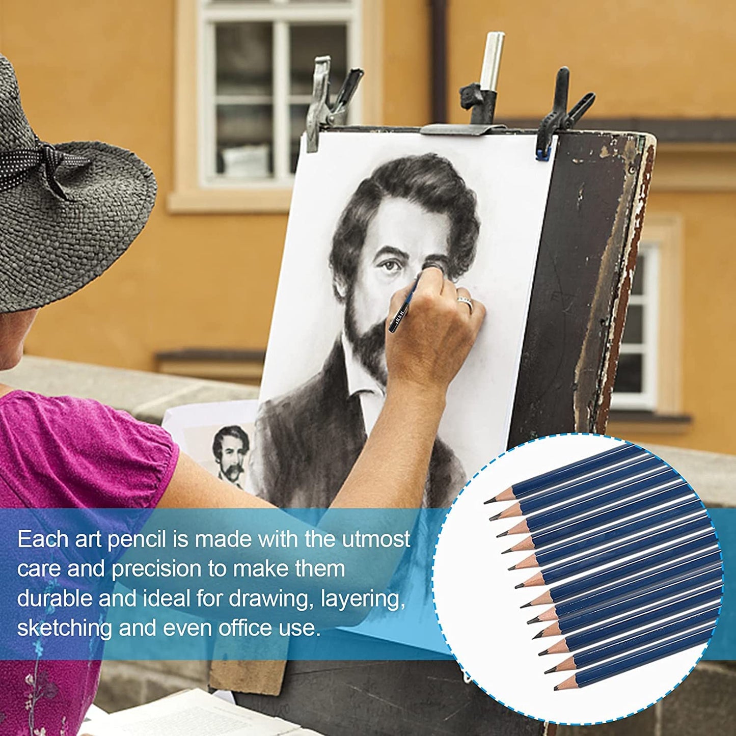 DASKING 145PCS Lápices de Dibujo Kit, Sketch Kit, Lápiz de Colores y Juego de Becetos y Dibujo de Arte Set, Completo de Artista, Suministros de Dibujo, Regalo Perfecto para Artistas, Adultos