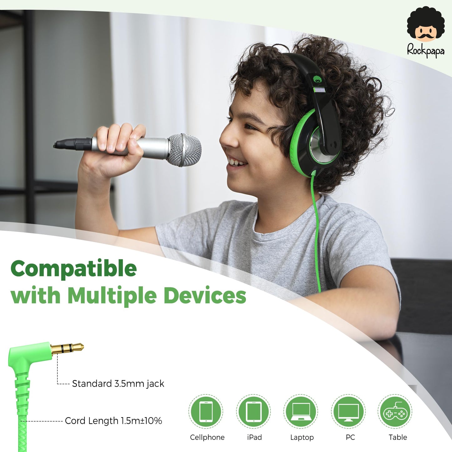 Audífonos Stereo Over-Ear RockPapa Negro ROCK0856