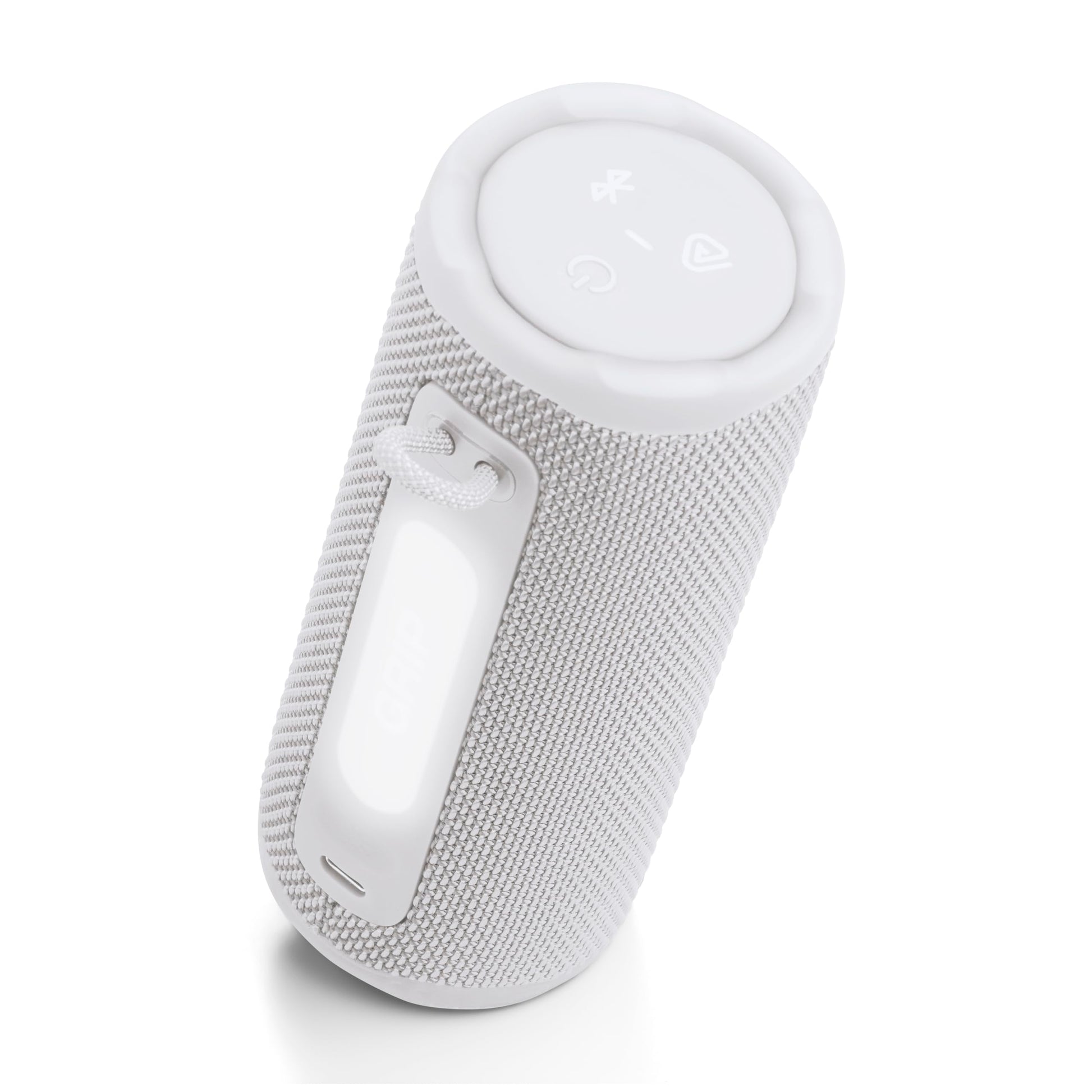 JBL Grip - Altavoz Bluetooth Compacto con Sonido Bold JBL Pro y luz Ambiental, hasta 14 Horas de Tiempo de reproducción, Agua, Polvo y caídas (IP68) y conexión multiparlante con Auracast (Blanco)