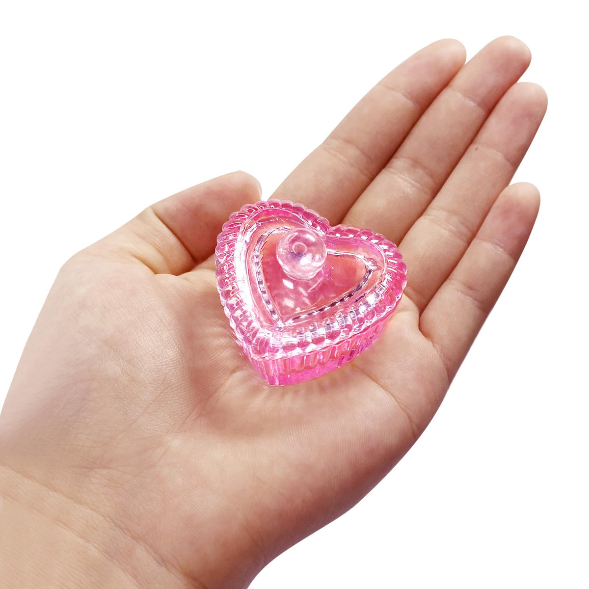 Plato de Vidrio Acrílico en Forma de Corazón Honey Joy Transparente para Arte de Uñas