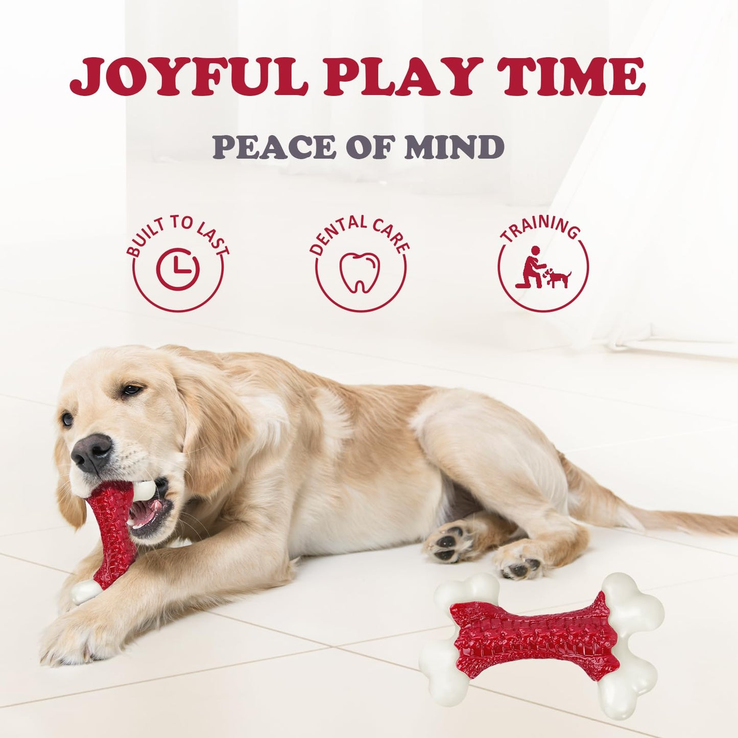 Juguetes resistentes para perros, juguetes para perros para masticadores agresivos de raza grande, juguetes para masticar agresivos Kseroo para perros grandes, juguete masticable de hueso de perro, juguete de nailon duradero para perros grandes, juguetes