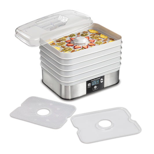Hamilton Beach 32100A Deshidratador de Alimentos, 5 Bandejas Apilables, Gris