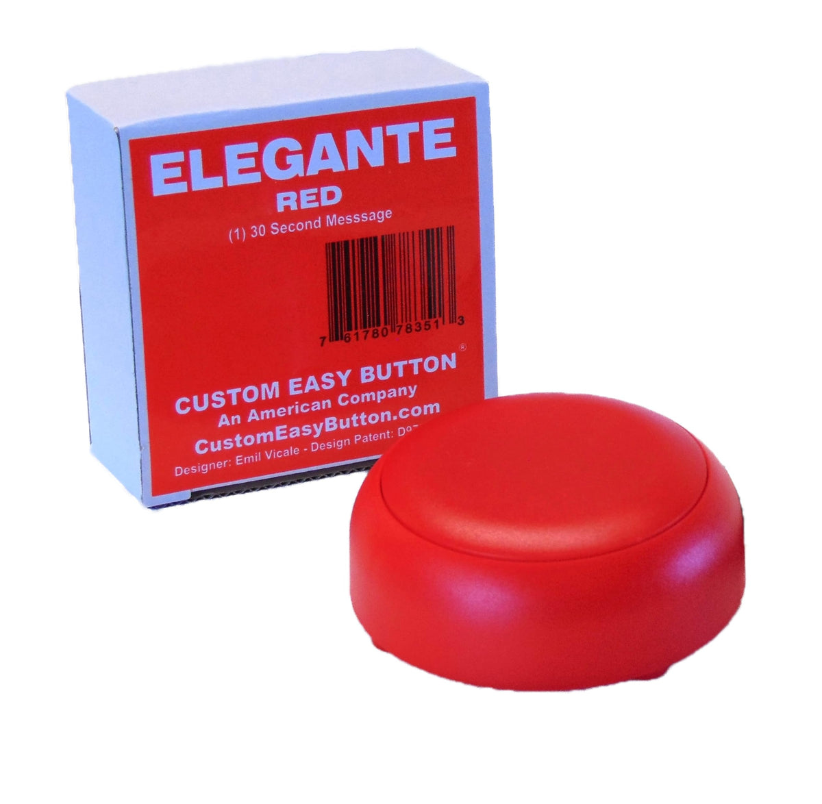 Botón de Hablar Grabable Easy Button de Custom rojo con Elegante