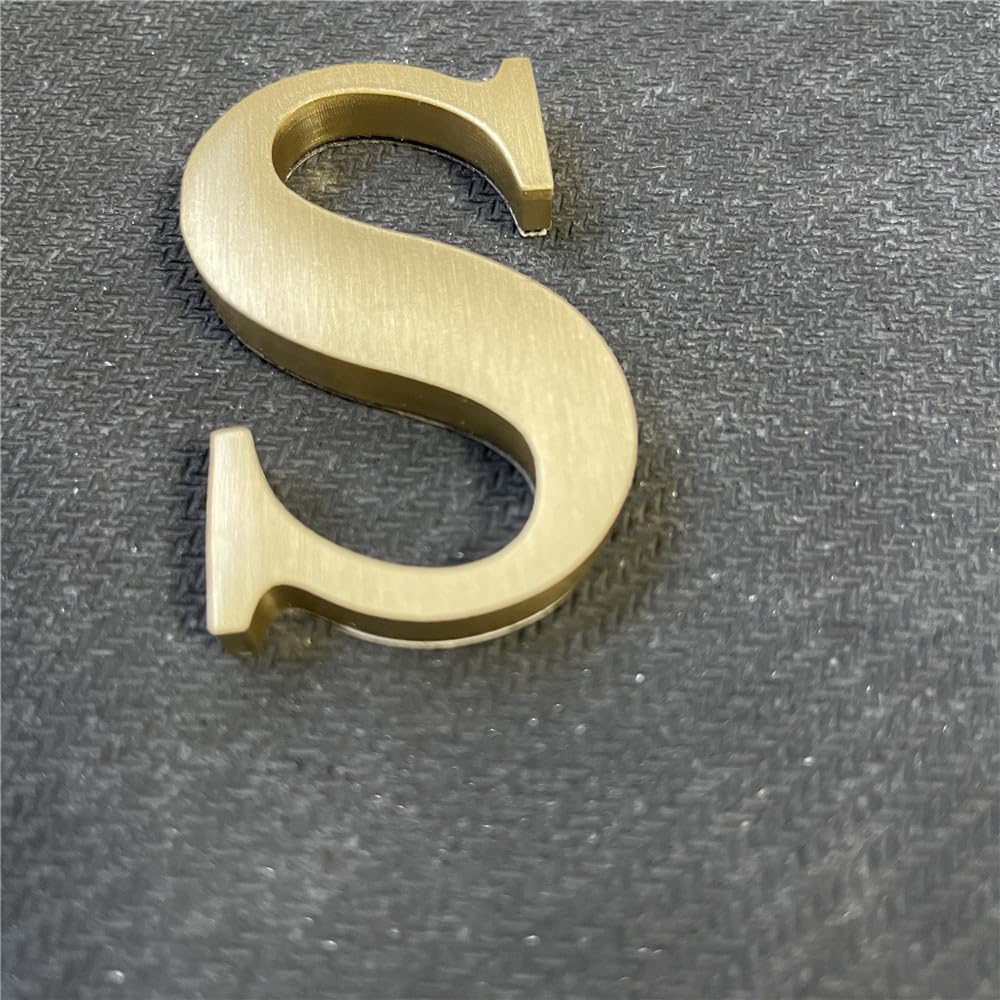 Pegatina de Latón Solid Lettas en Metal 2.6 Pulgadas para Señalización de Dirección de Casa y Números de Puerta