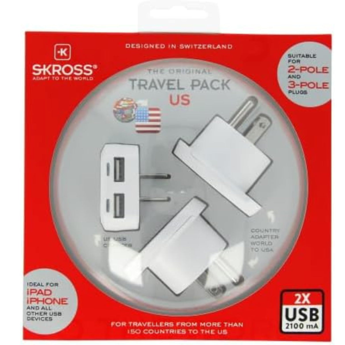 Kit de Enchufe Adaptador de Viaje Skross Blanco para Viaje