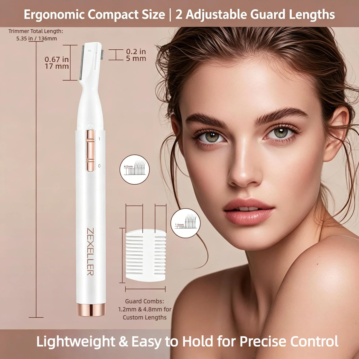 Recortadora de cejas facial para mujeres y mujeres