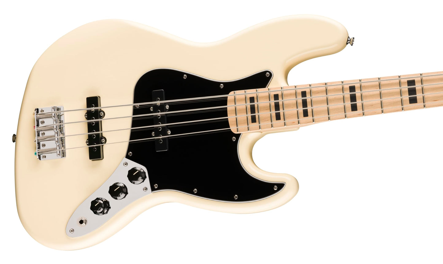 Affinity Series® Active Jazz Bass®, Maple Fingerboard, Black Pickguard, Olympic White