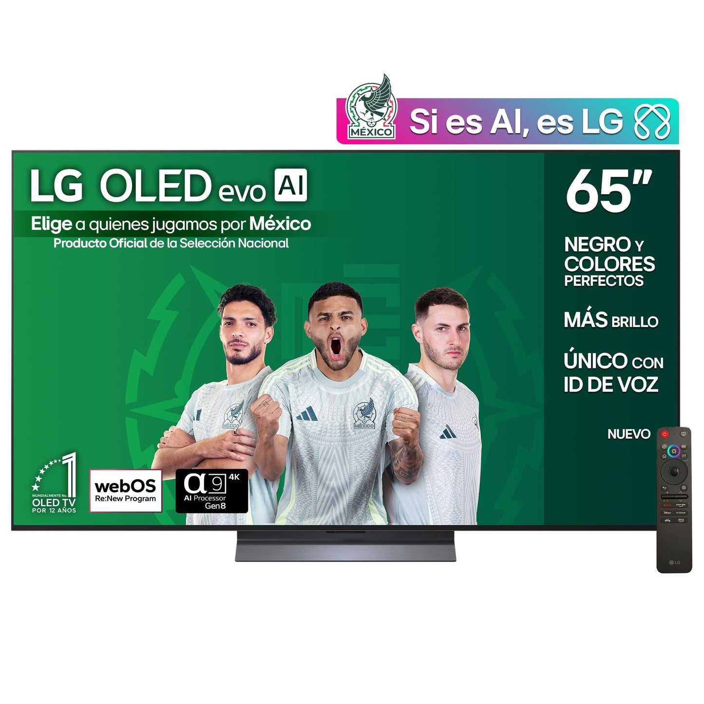 LG Pantalla 65 Pulgadas OLED EVO AI C5 4K Smart TV webOS 2025 OLE65C5PSA|Sistema Operativo webOS | Identificación de Voz AI | 120Hz | Dolby Atmos & Dolby Vision Channels | G-Sync & FreeSync
