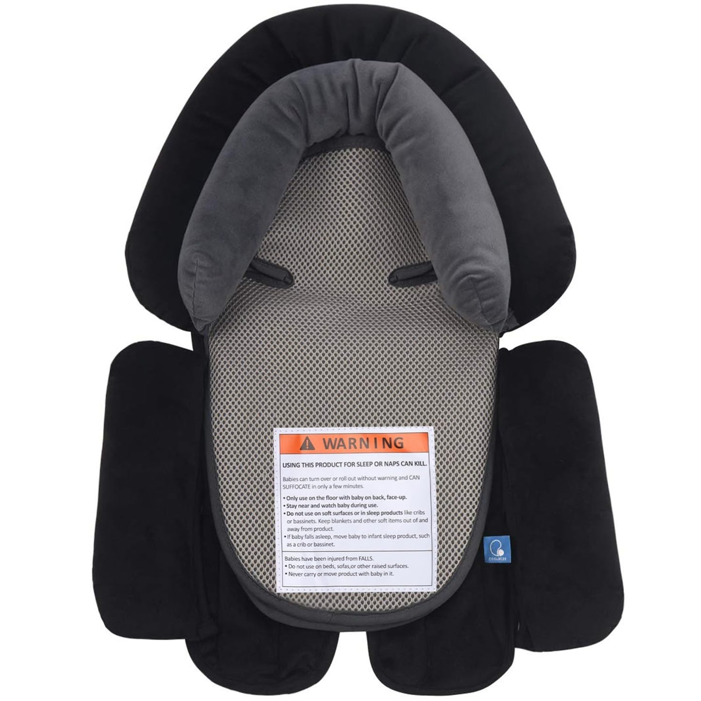 (Black Gray) - COOLBEBE Upgraded 3-in-1 Baby Head Neck Body Support Pillow for Newborn Infant Toddler - Extra Soft Car Seat Insert Cushion Pad, Perfect for Carseats, Strollers, Swings