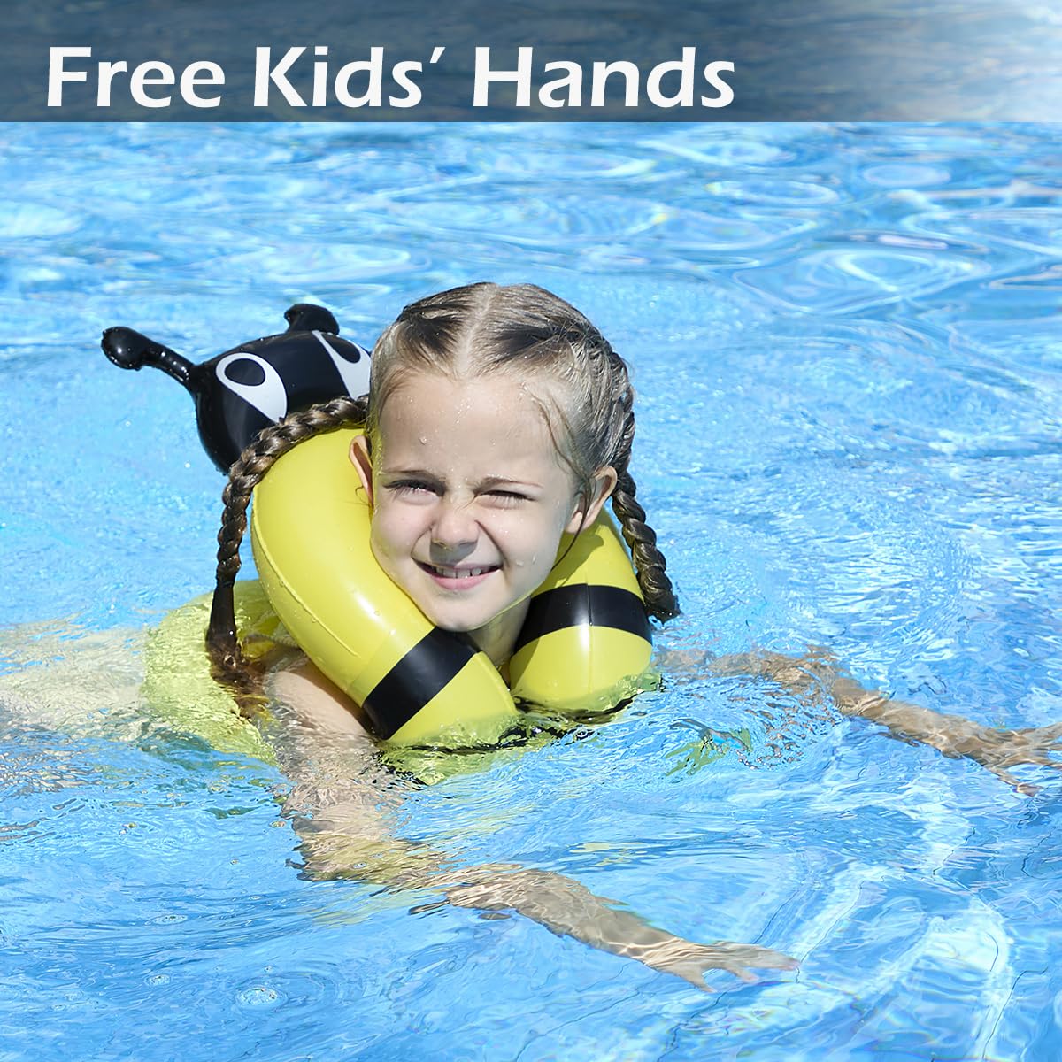 Hyfoo - Flotadores para niños y niñas de 3 a 6 años de edad, chaleco de natación inflable para niños, piscina de playa, aprender a nadar flotante, para peso de 33 a 50 libras