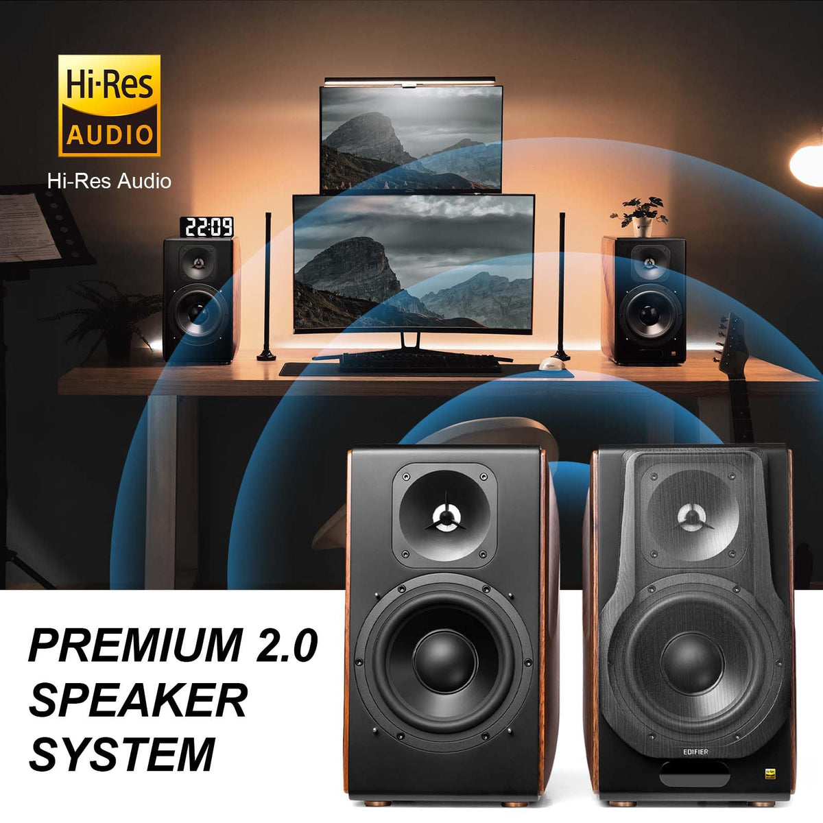 Altavoces Activos Edifier S3000MKII Negros con Bluetooth 5.0 aptX y Woofer de 6.5 Pulgadas para Audio de Alta Resolución