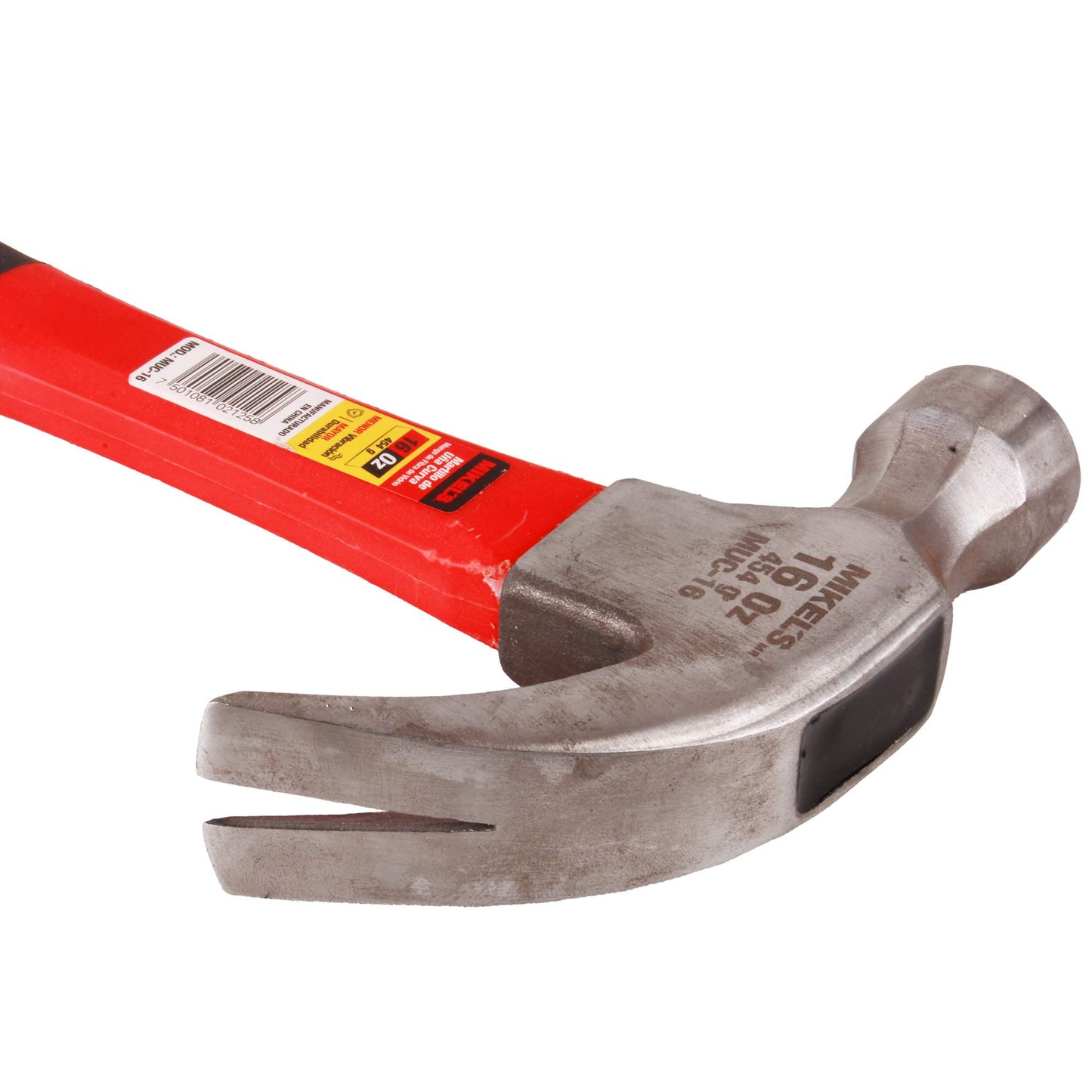 Martillo de Uña Curva Mikel's Negro Mango de Fibra de Vidrio 16 oz