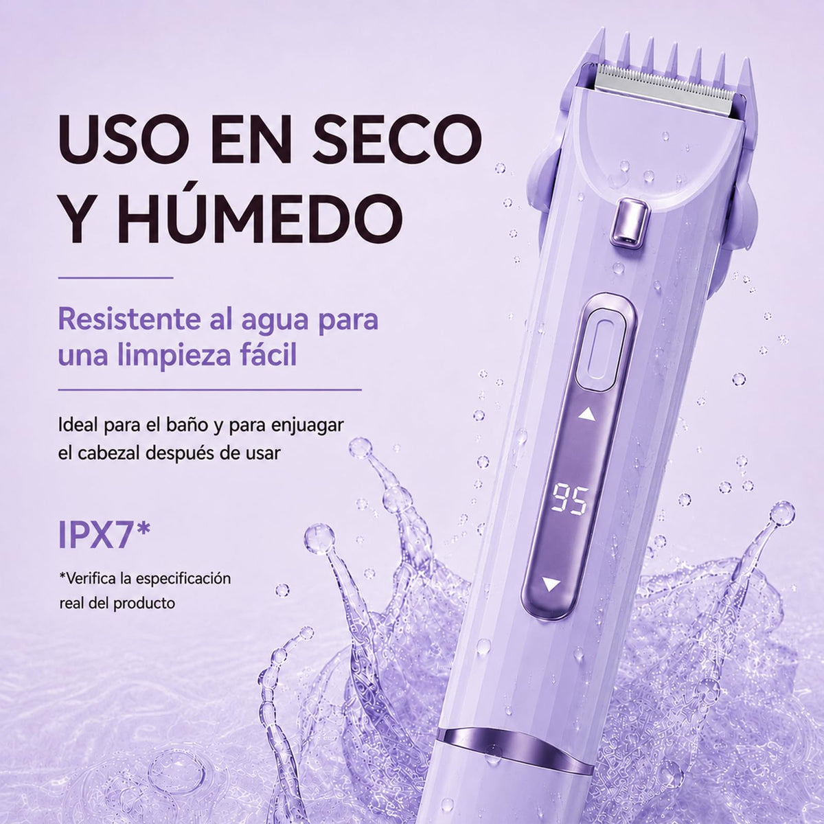 2 En 1 Maquina para depilar mujer, rasuradora eléctrica mujers, con Luces Auxiliares, Doble Cabezal | Recargable Type-C e IPX7, para Bikini Facial Brazos Axilas (Morado)