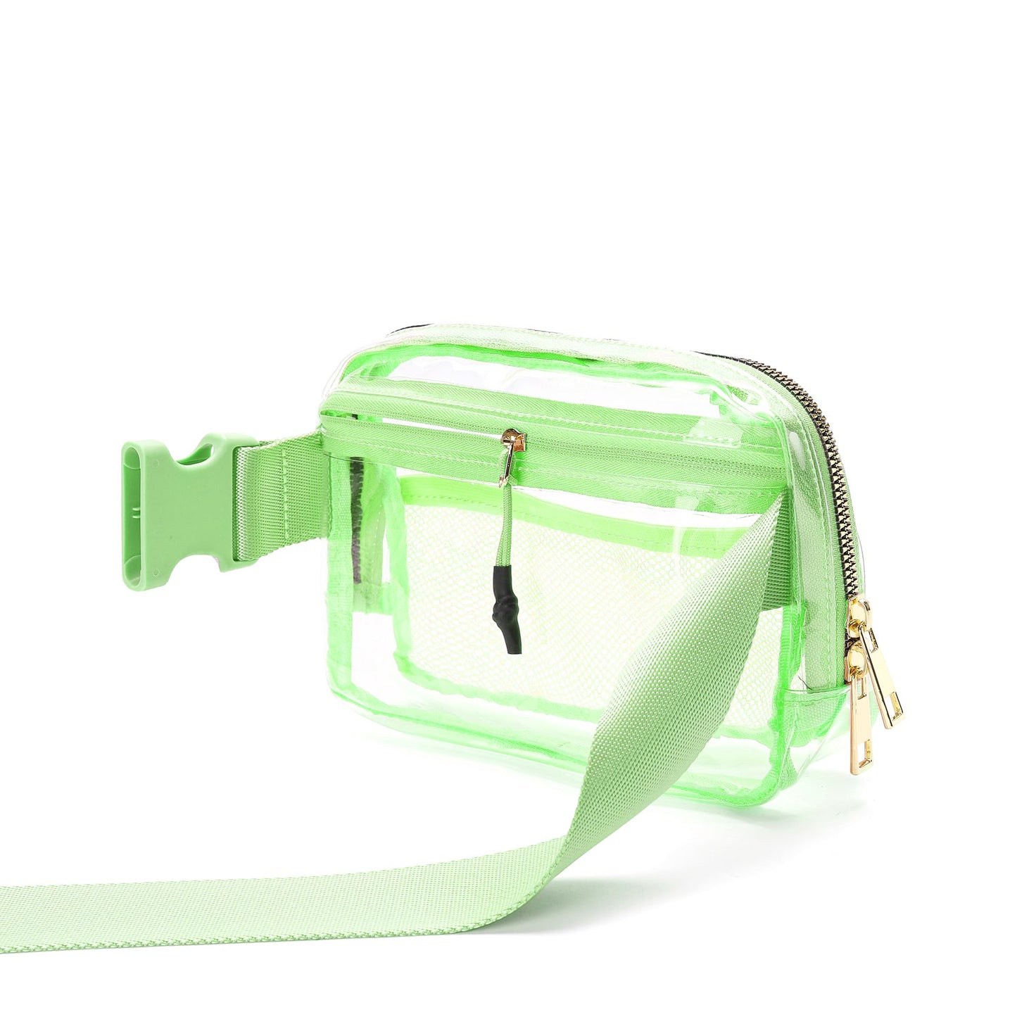 Riñonera Transparente con Correa Ajustable Verde Brillante para Mujeres y Hombres