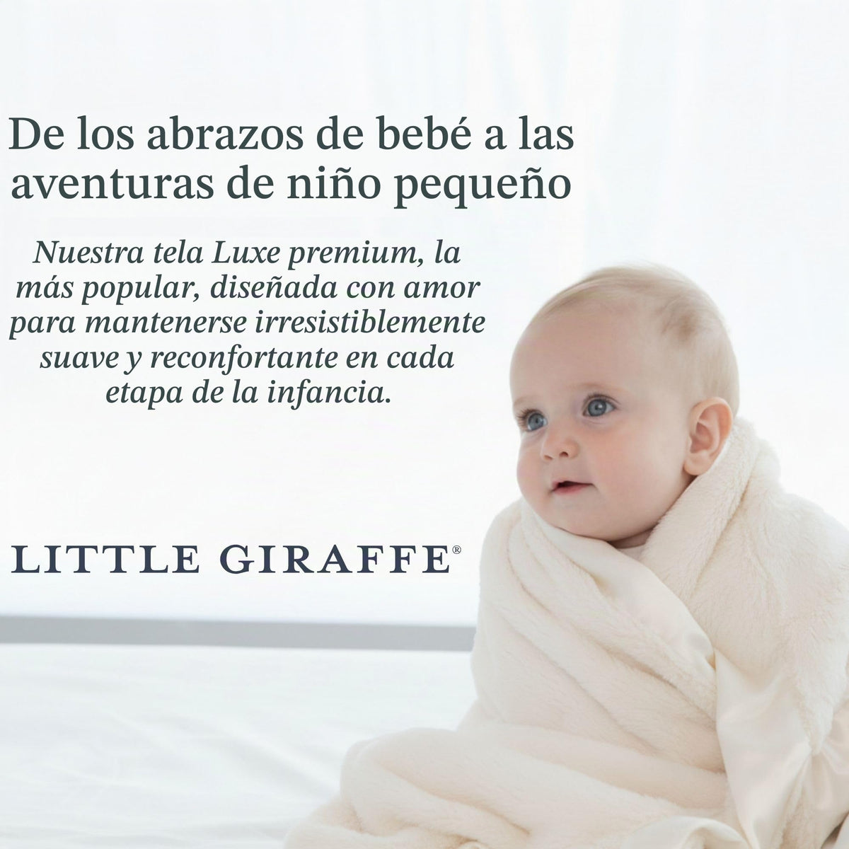Little Giraffe Manta para bebé, manta suave de lujo con ribete de satén, manta para carriola de bebé, artículos esenciales para bebés recién nacidos y regalos para bebés, 29 x 35 pulgadas, color crema