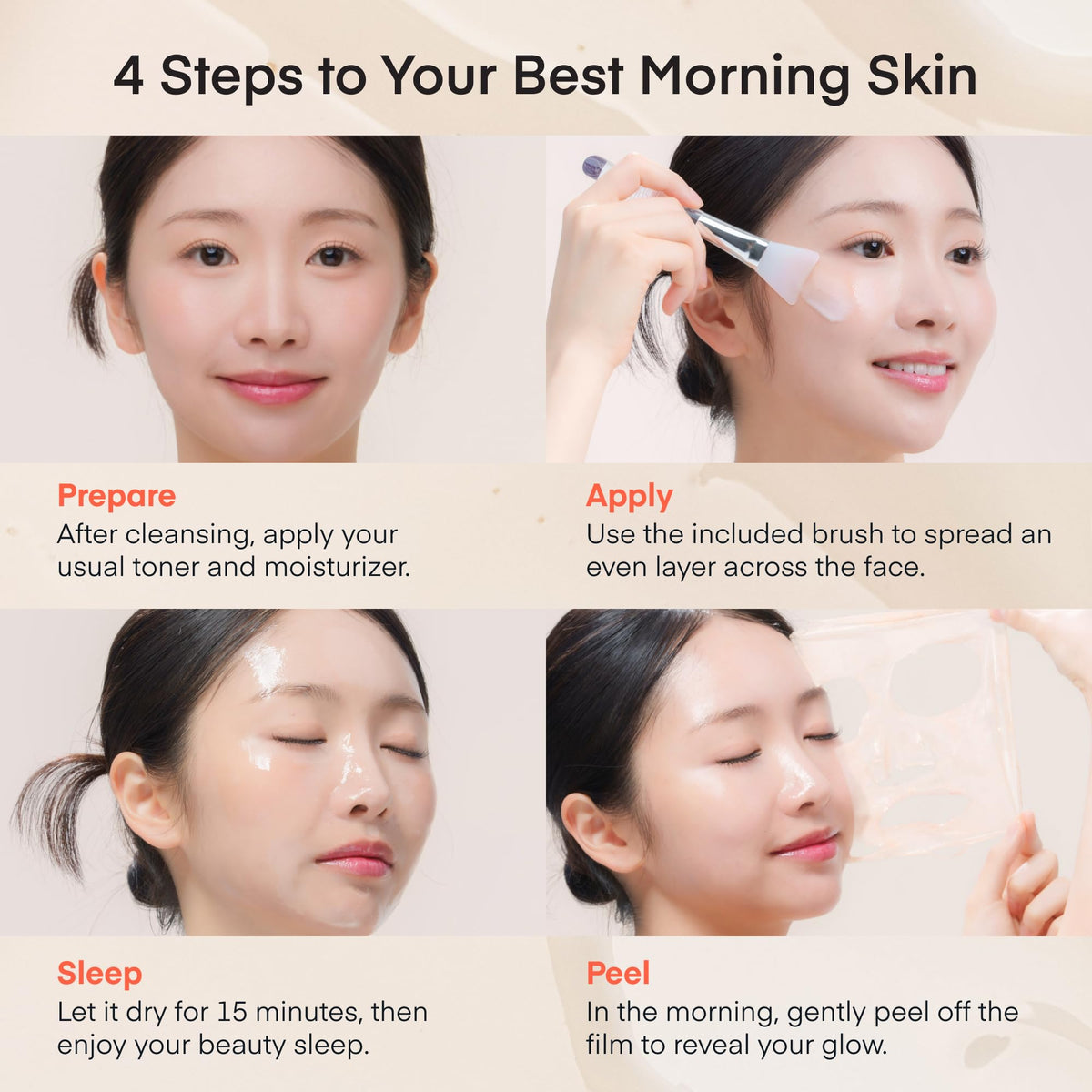 TEREZ & HONOR Mascarilla Nocturna de PDRN Peel-Off: formulada con péptido de cobre GHK-Cu, colágeno y ácido hialurónico; reafirmante e hidratante para un brillo radiante – Probada Dermatológicamente para Todo Tipo de Piel – 3.4 FL OZ / 100 mL