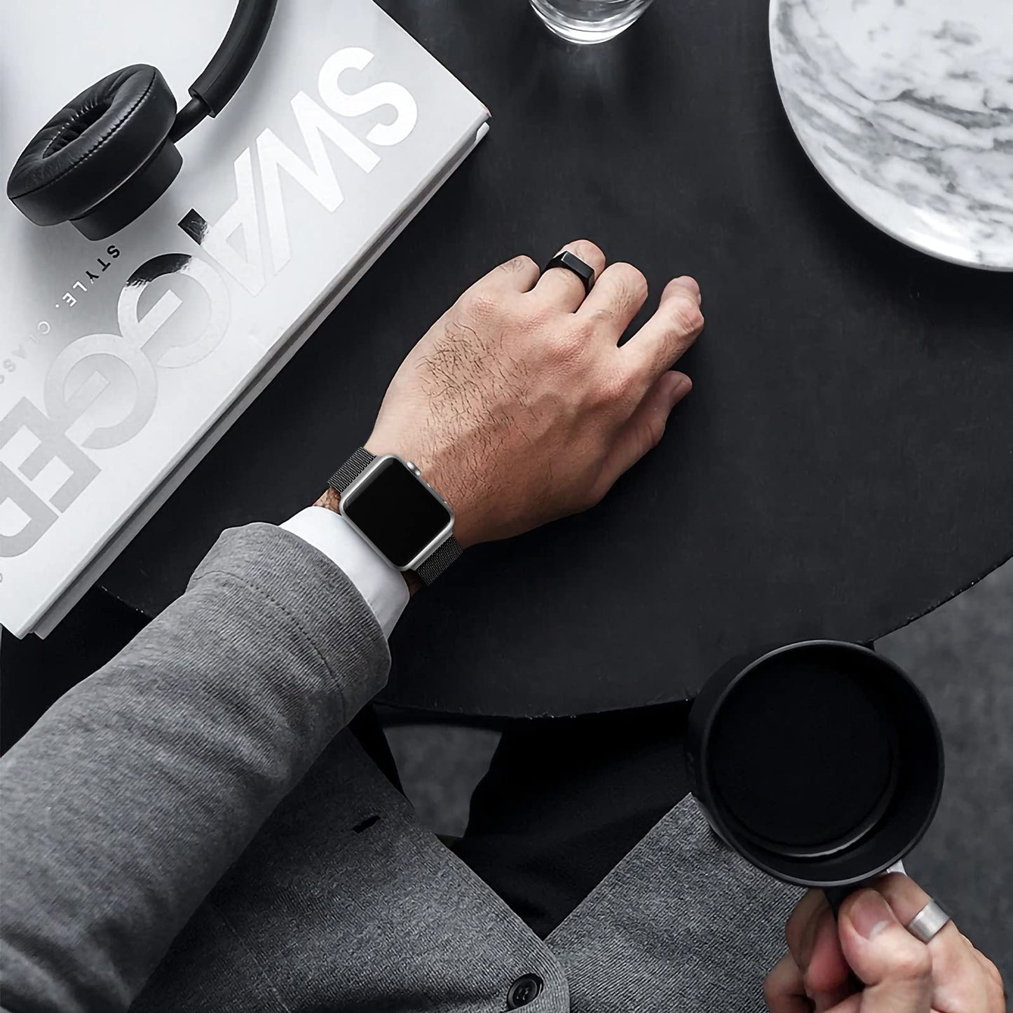 GEAK Compatible con Correa Apple Watch 38mm 40mm 41mm 42mm 44mm 45mm 49mm, Clásica Correa de Metal de Acero Inoxidable Compatible con iWatch Series 9 8 7 6 5 4 3 2 1/SE Ultra 2