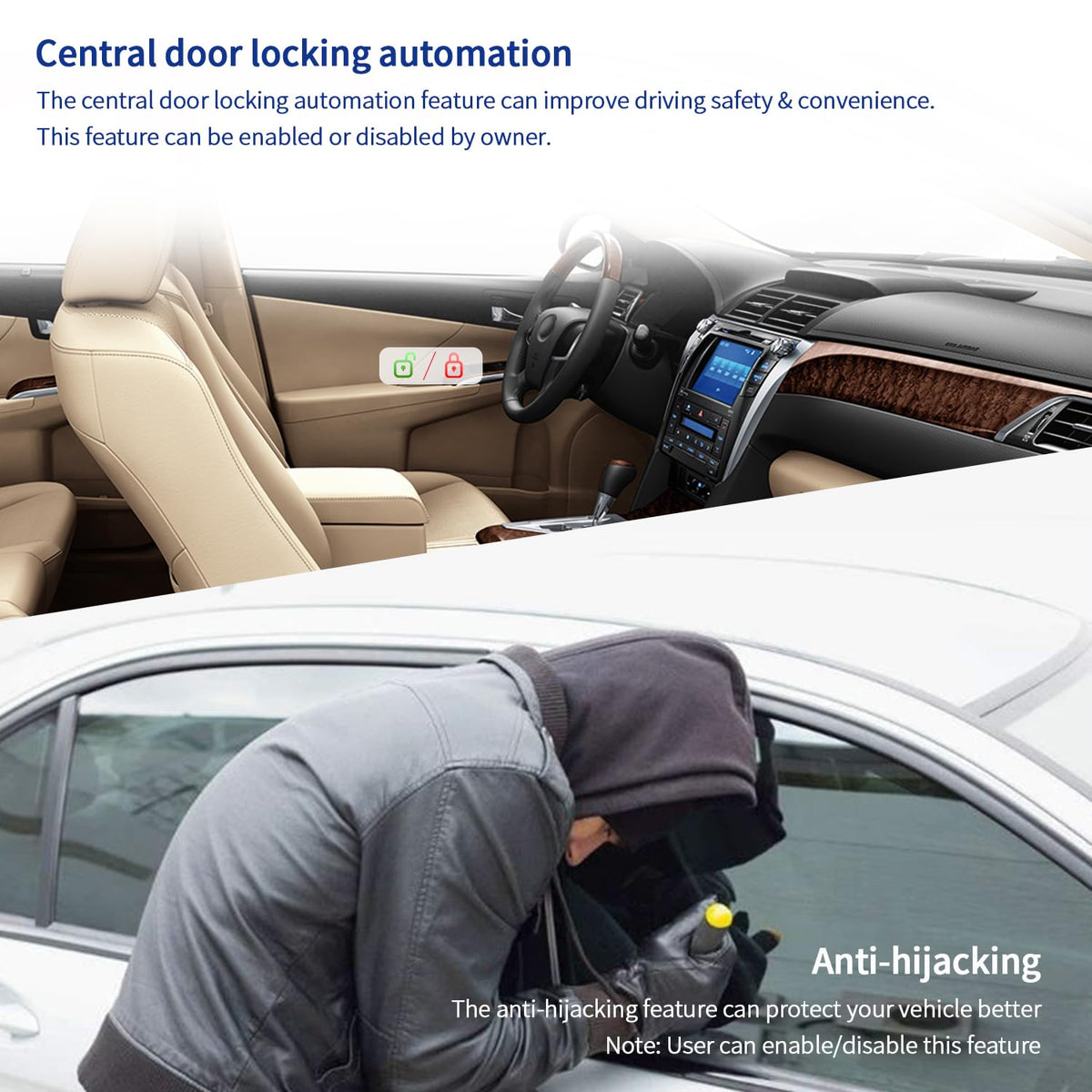 Sistema de Alarma para Coche Easyguard EC002-HY Entrada Pasiva sin Llave y Arranque Remoto