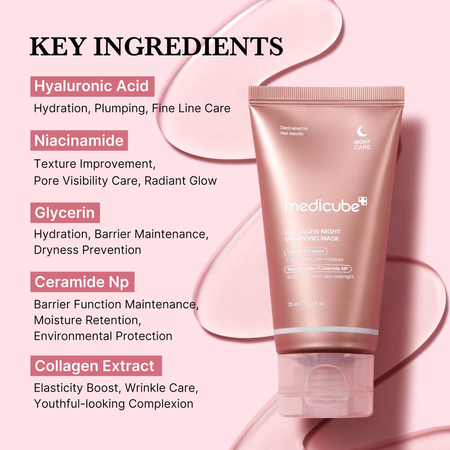 Medicube Paquete De Mascarilla Facial Peel Off Envoltura De Colágeno Durante La Noche - Elasticidad E Hidratación, Reduce La Flacidez Y Opacidad - Colágeno Hidrolizado Para Piel Brilla