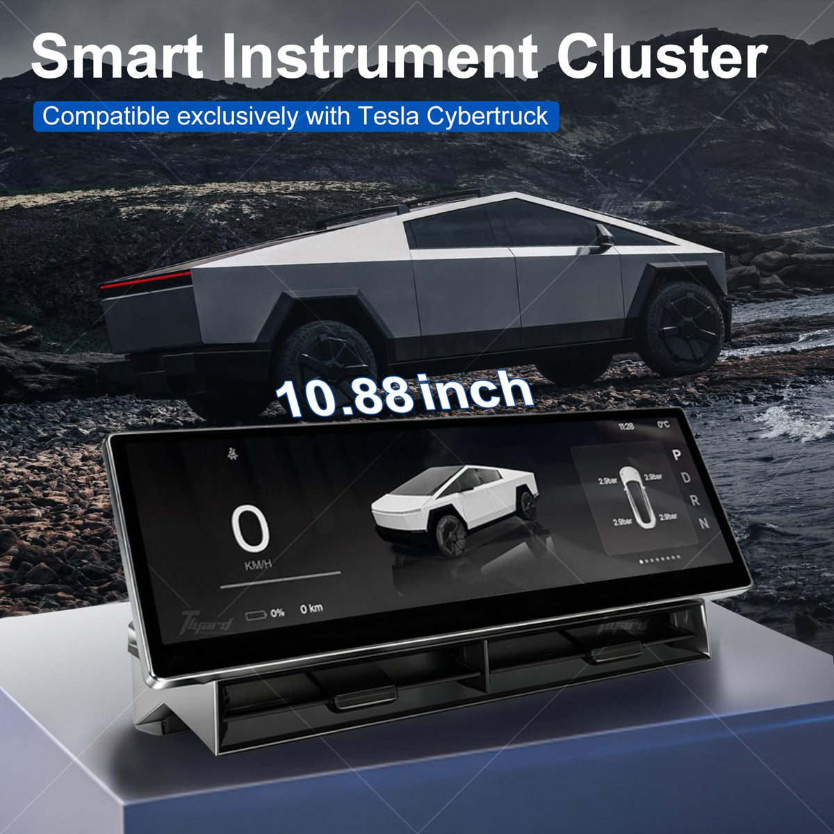 Pantalla Head Up Display Tlyard Negra 10.88 Pulgadas HUD Carplay para Tesla Modelo 3, 3 Highland, Y, Y Juniper y Cybertruck
