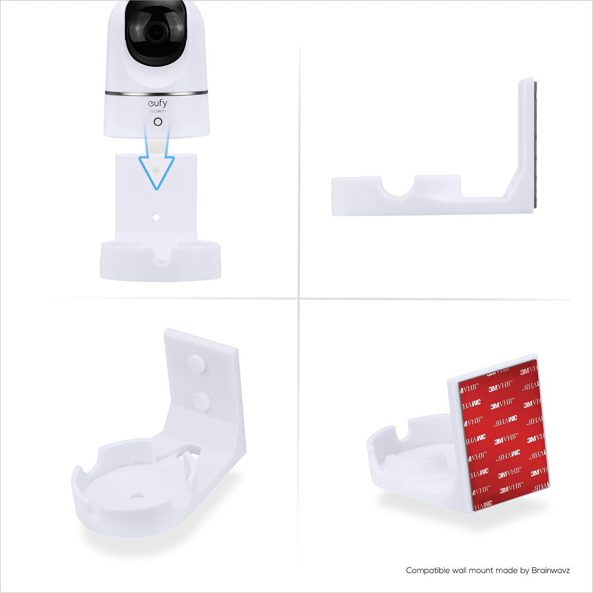 Soporte de Pared Eufy S220 Blanco con Calcomanía y Montaje Atornillado para Cámara de Seguridad