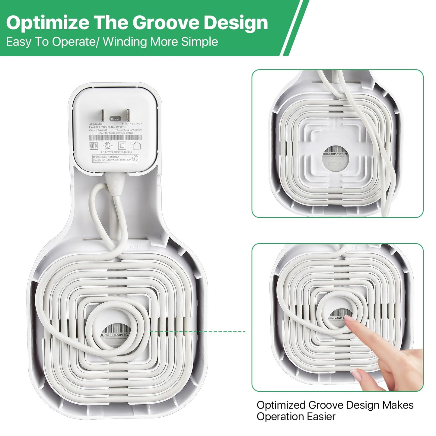 Soporte de Pared eero Blanco para Enrutador WiFi de Malla con Almacenamiento de Cables