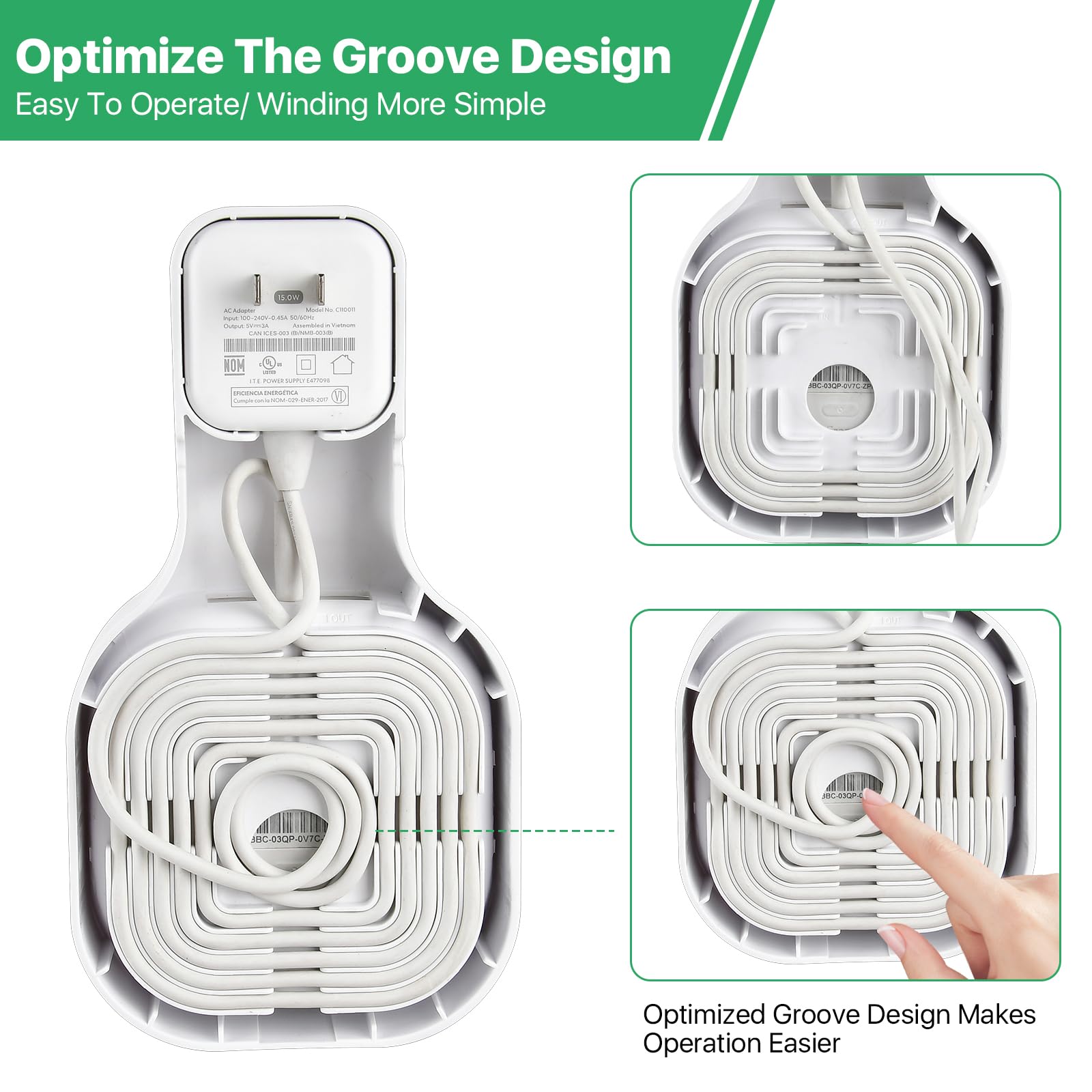 Soporte de Pared eero Blanco para Enrutador WiFi de Malla con Almacenamiento de Cables