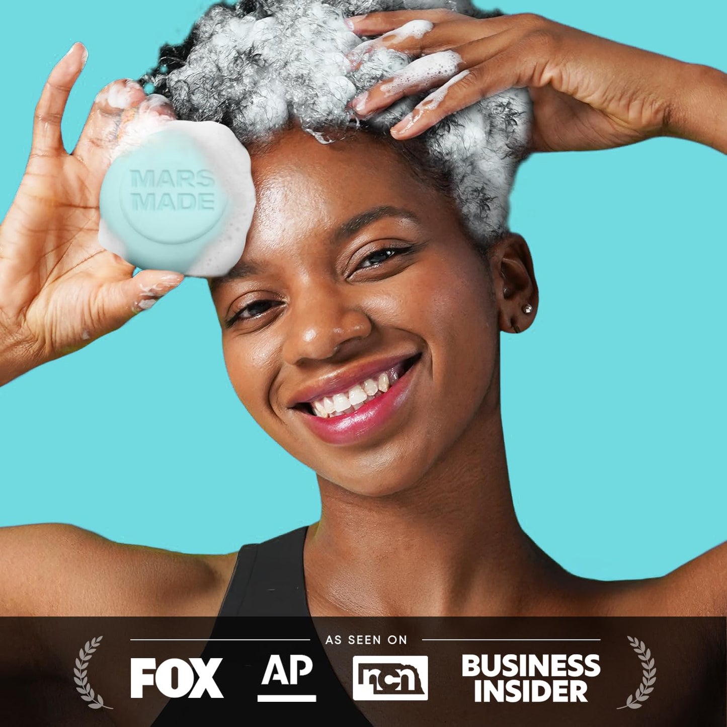 Mars Made Sea Salt Shampoo Bar 2.0 - Jabón natural hidratante e hidratante para el cabello para volumen y nutrición del cuero cabelludo