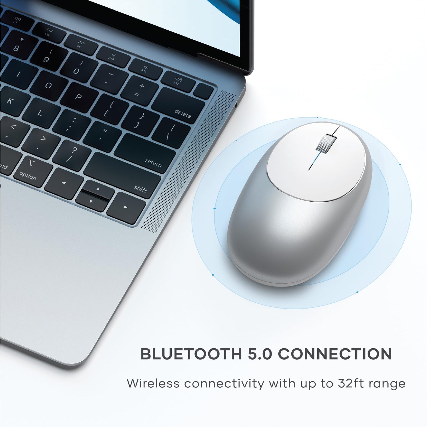 Ratón Bluetooth Inalámbrico SATECHI Plata Recargable por USB-C, Compacto y Portátil