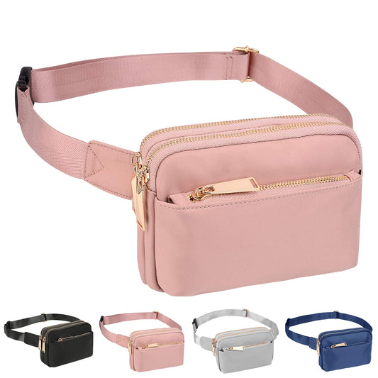 Cangurera Deportiva Mujer, Riñoneras para Mujeres y Hombres Ligera e Impermeable, Cangurera Deportiva Ultra Ligera Cinturón para Corredores, Bolsa de Cintura para Correr Portador de Teléfono(Rosa)