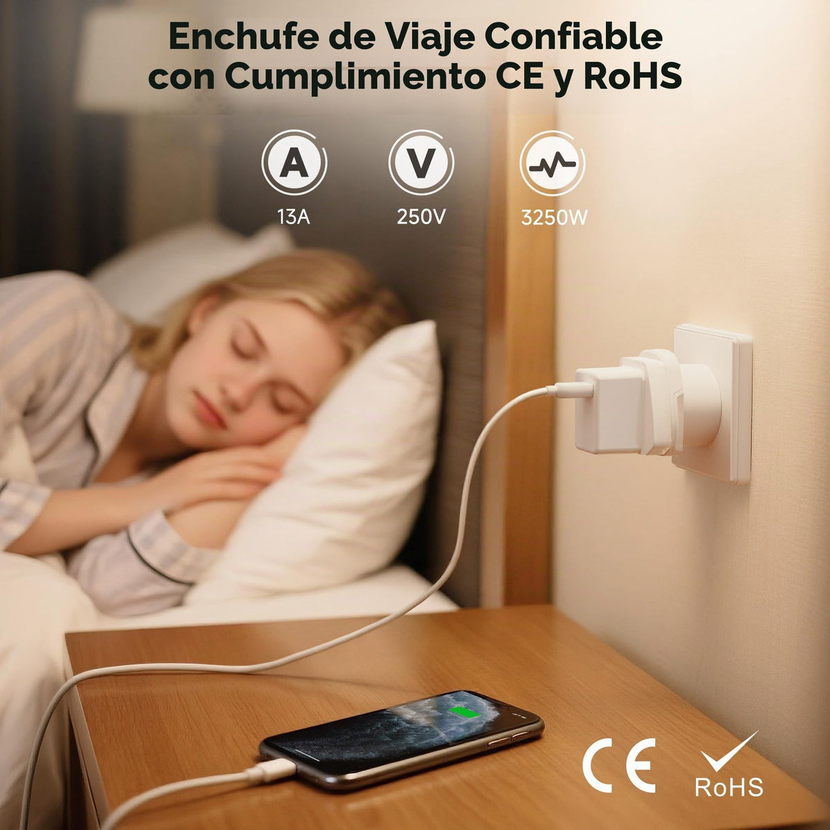 Adaptador Enchufe Cable Matters Reino Unido a Estados Unidos Tipo