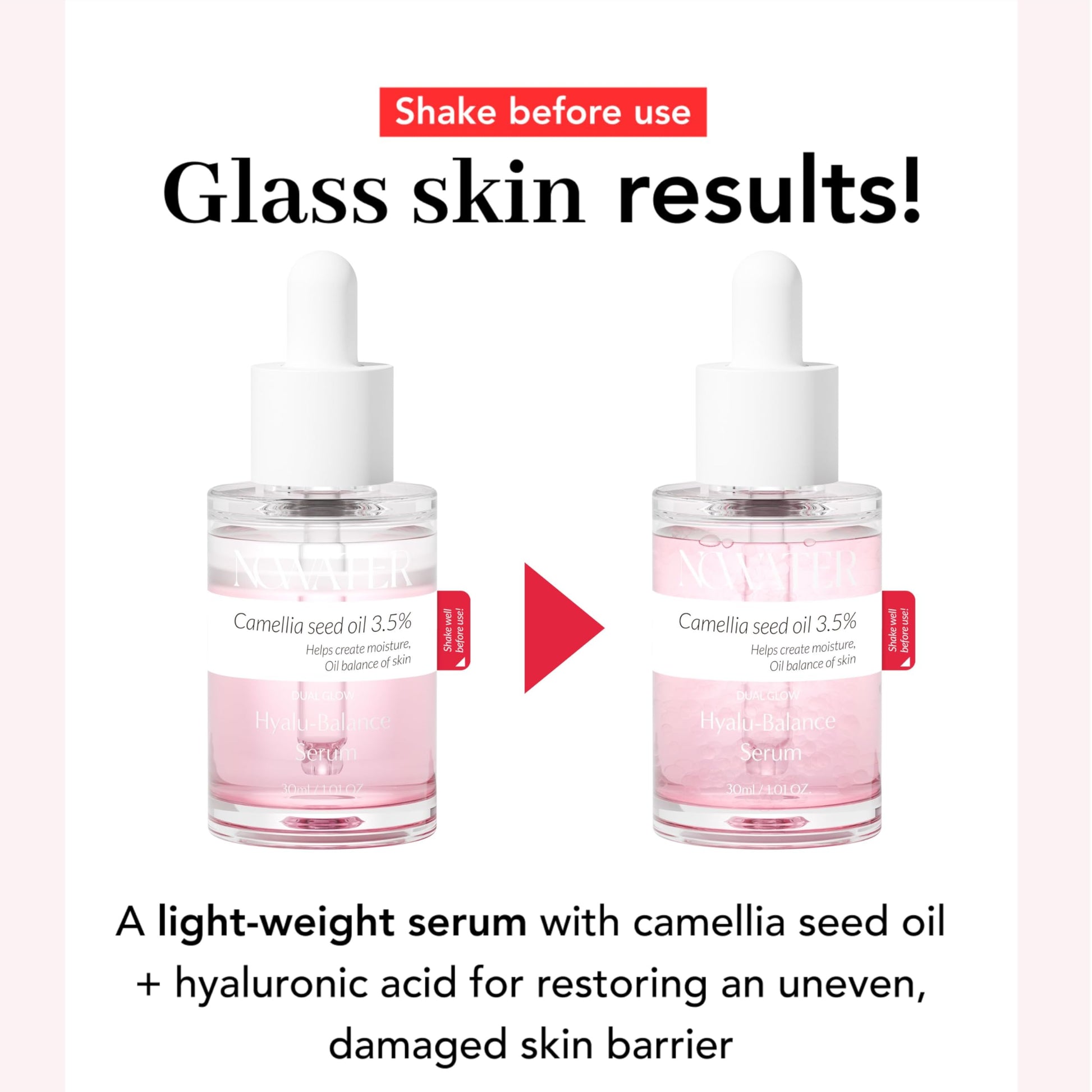 Suero Dual Glow Hyalu balance | Suero con ácido hialurónico | Equilibrio perfecto de humectación y grasa para una piel de cristal | Cuidado de la piel coreano para el rostro (1.01 fl.oz)