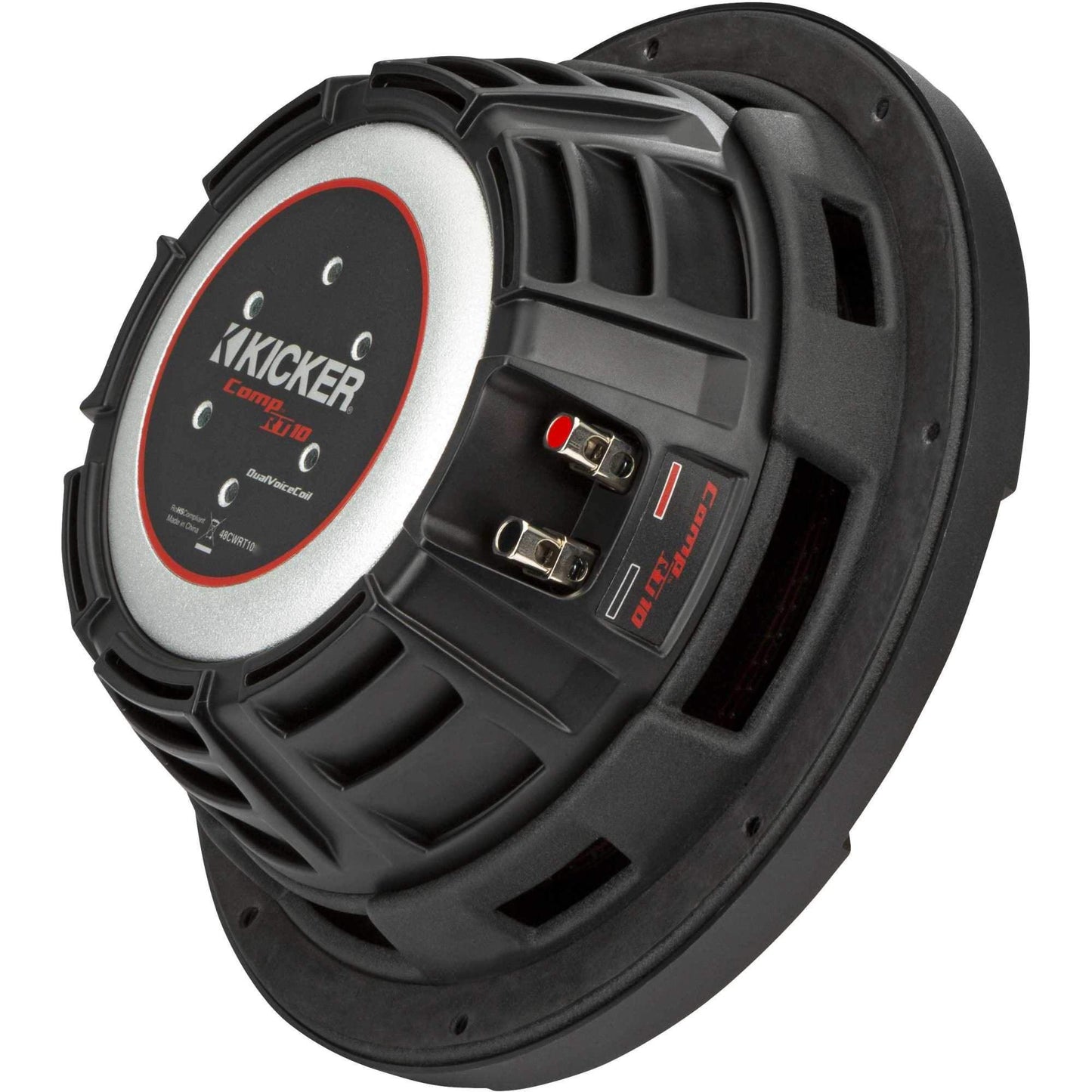 KICKER 48CWRT104 CompRT Subwoofer de 10 pulgadas, DVC, 4 ohmios