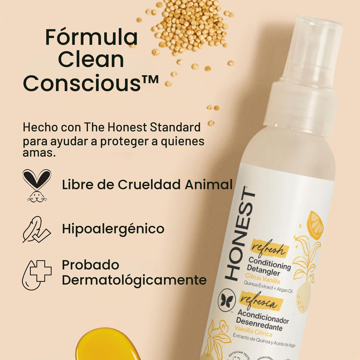Honest Conditioning Detangler, Sweet Orange Vanilla, 4 Ounce
