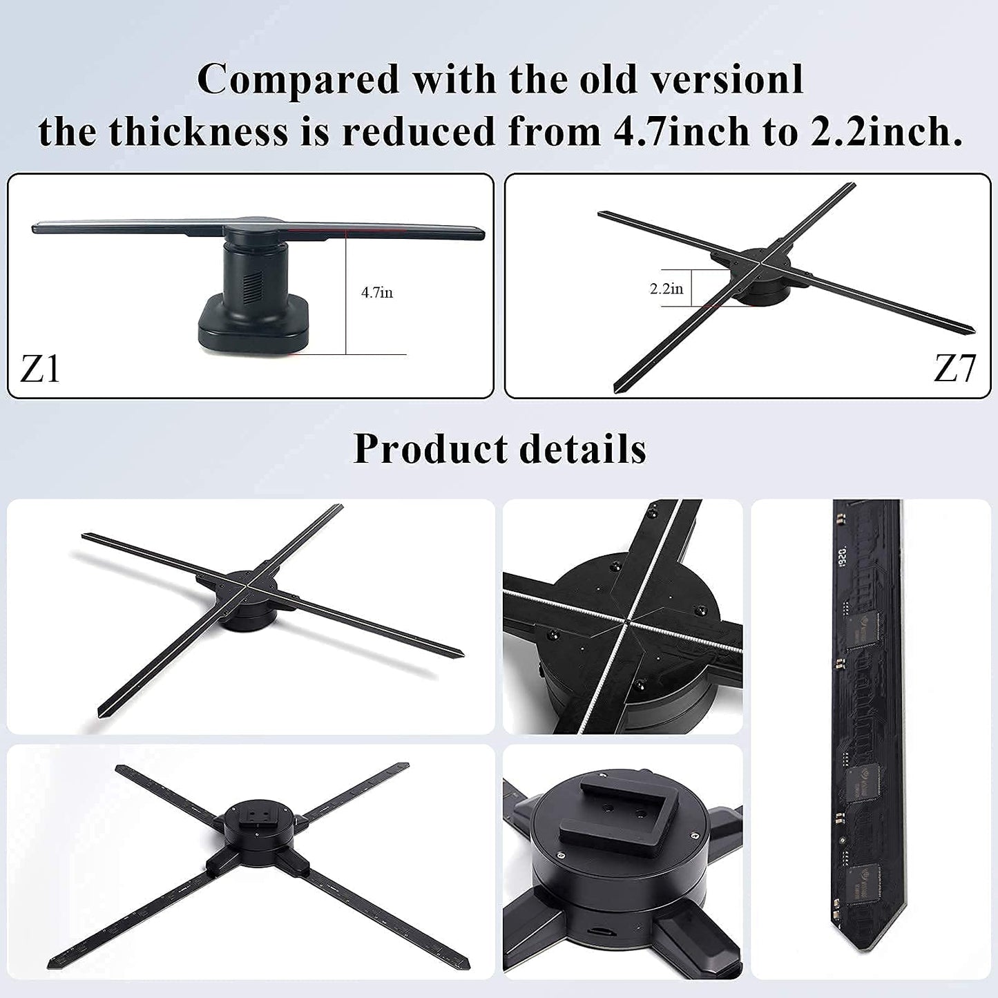 FY3D-Z7 with 51cm and WiFi,Hologram Display LED Fan 3D Holographic Video Advertisement Player,Resolution:1600X576, Good Price.