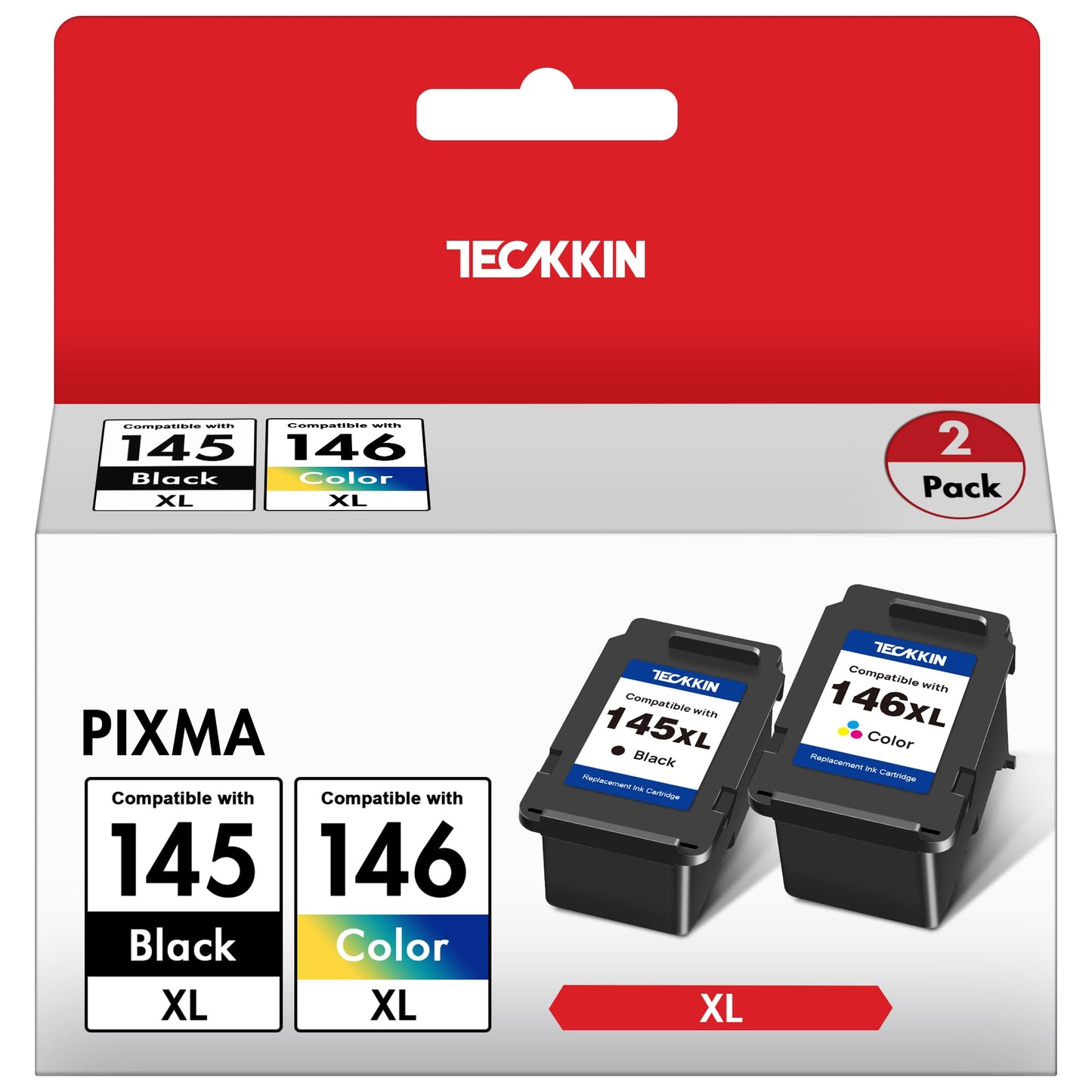 Cartucho de Tinta TECKKIN Negro y Color Compatible con Canon Pixma TS3110 IP2810 MG2410 MG2510 MG2910