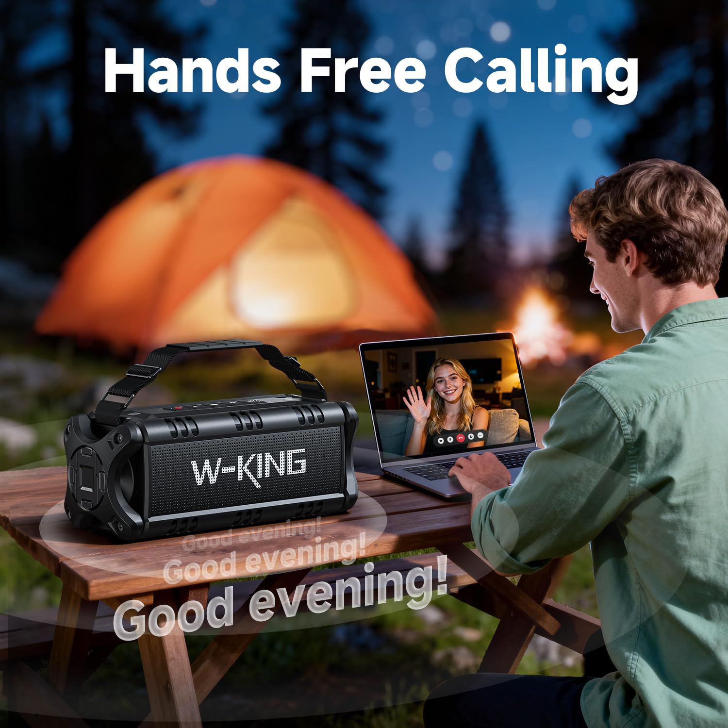 W-KING Altavoz Bluetooth Potente 90W con Graves Profundos, IPX6 Impermeable, Bocina Boombox Grande para Exteriores, Altavoz portáti Inalámbrico, Subwoofer, 24 Horas, Banco de Energía,TF, NFC, AUX, EQ