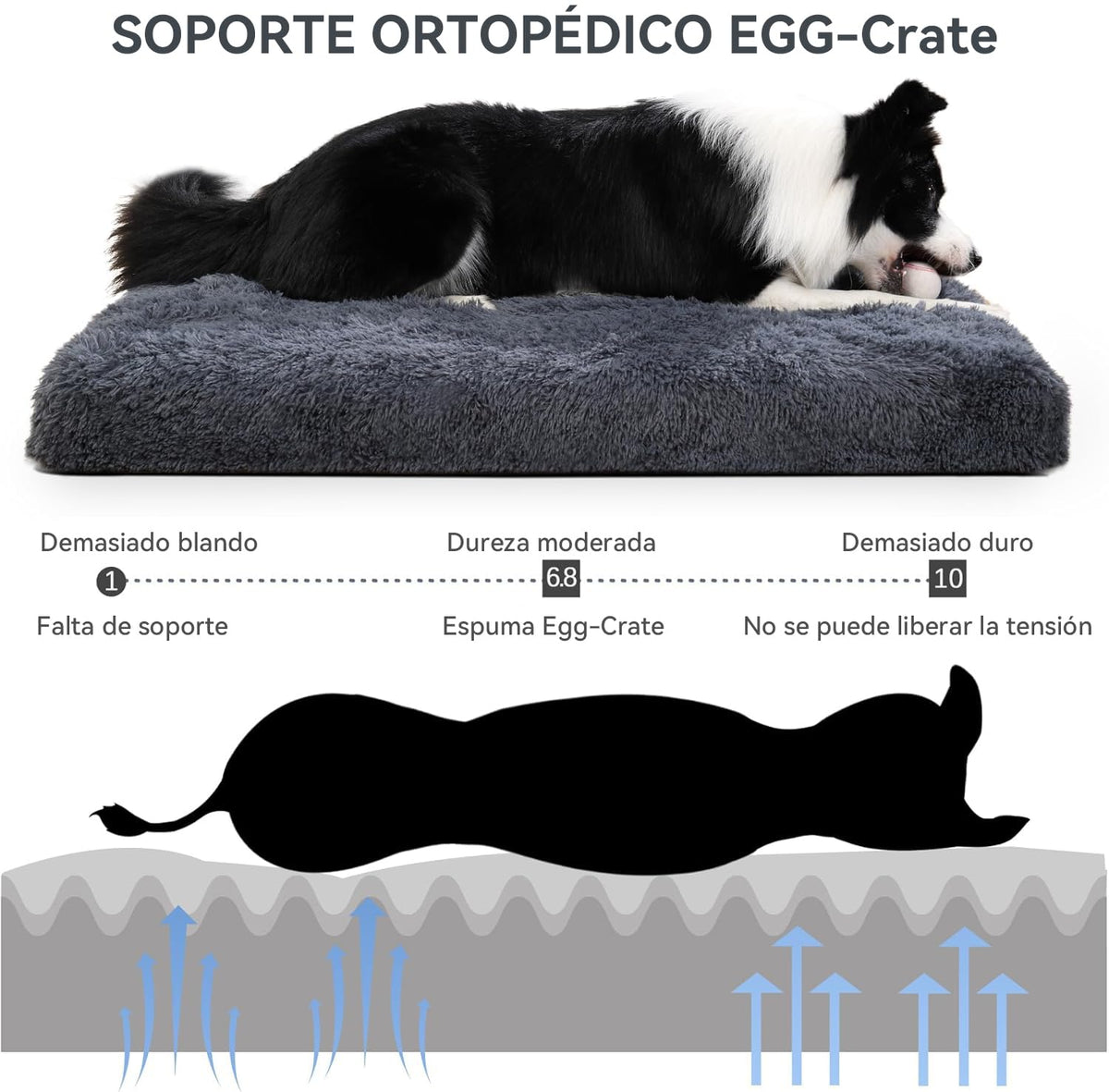 Cama Ortopédica para Perro Muja Grande Almohadillas Extraíbles Antideslizante