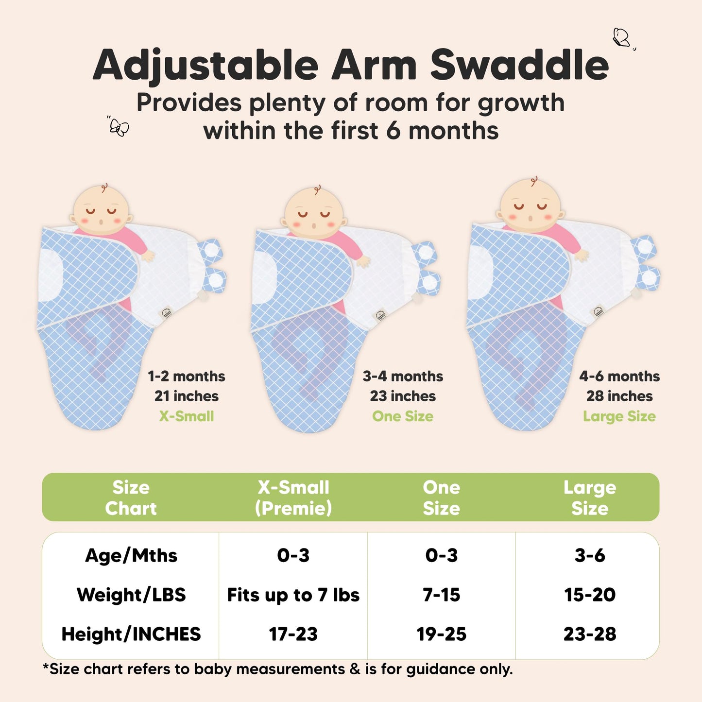 Paquete de 3 Sacos de Dormir orgánicos para bebés – Pañales para recién Nacidos, bebés de 0 a 3 Meses, bebés, niños, Saco de Dormir Suave y cómodo, Mantas para bebés recién Nacidos, fáciles de Usar