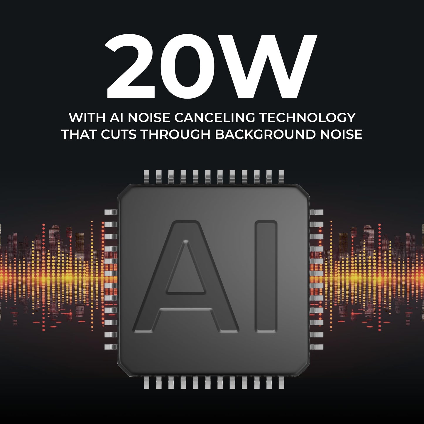 Midland - Altavoz externo amplificado de alta resistencia SPK200 de 20W - Cancelación de ruido AI de 180 grados, base giratoria para radios CB y MXT, sistema de sonido de 8 ohmios, conector de audio