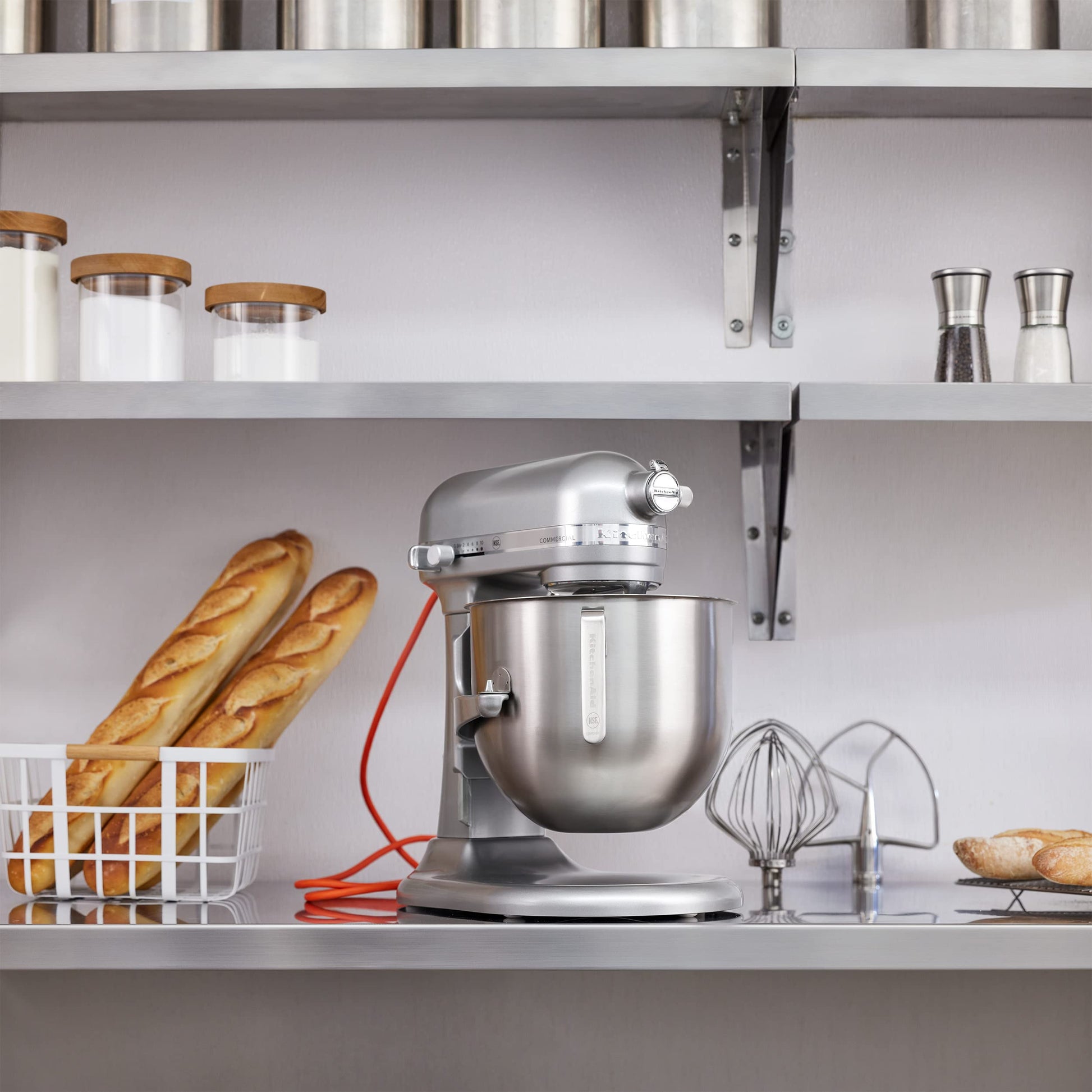 KitchenAid KSM8990CU NSF Certified Commercial Series - Batidora de 8 cuartos, Contour Silver