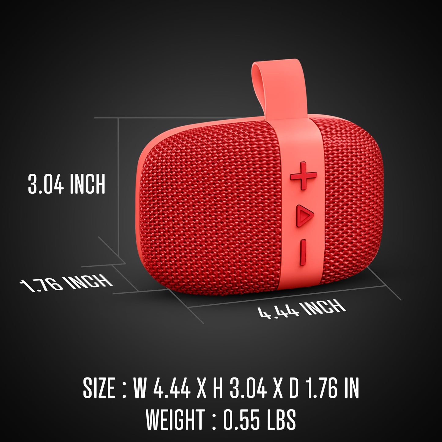 Fisher - Altavoz portátil Bluetooth con clip, IPX5 impermeable con clip, 10 W de potencia máxima Bluetooth estéreo con sonido HD, tiempo de reproducción 6H, BT 5.3, radio FM, electrónica inalámbrica