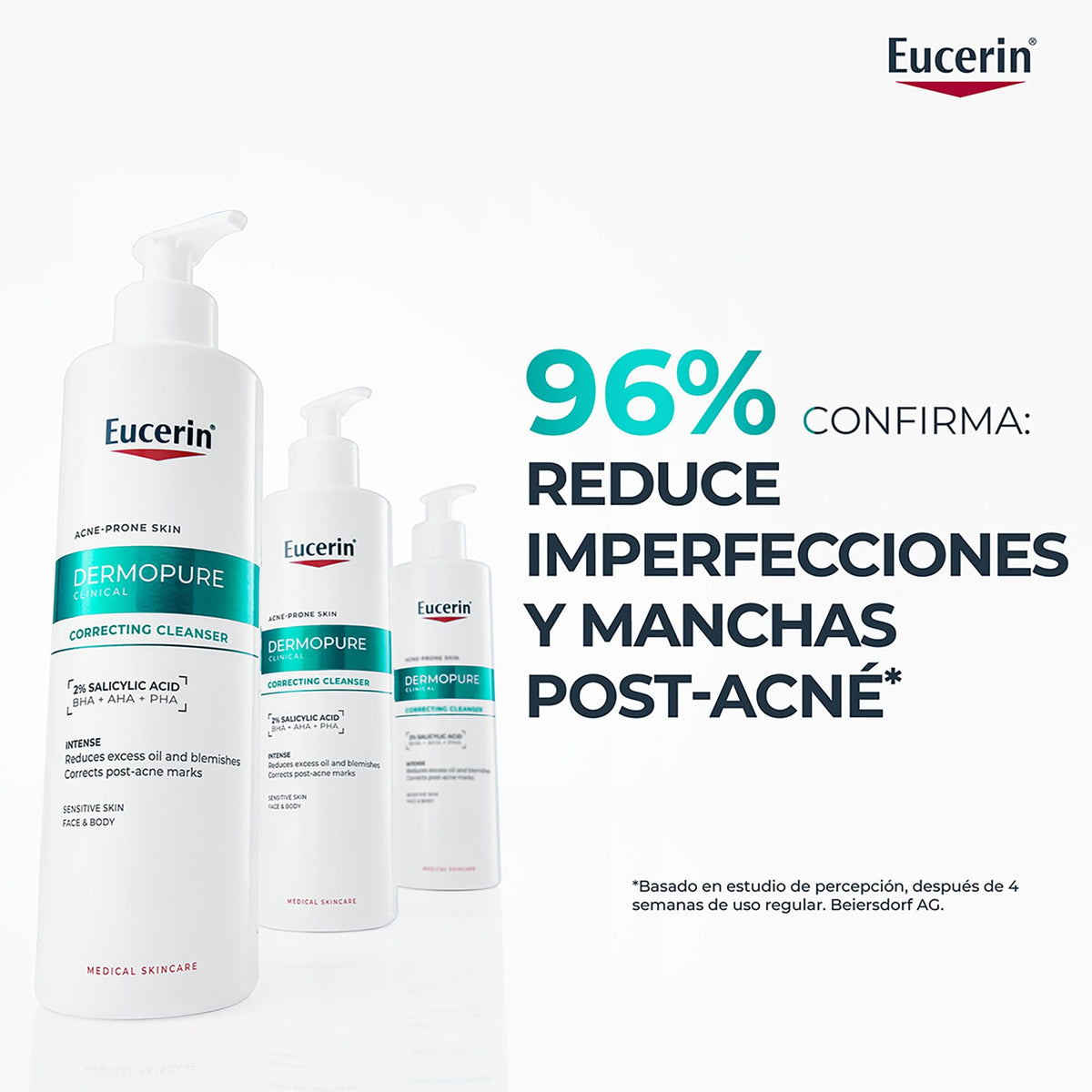 EUCERIN DermoPure Gel de Limpieza Concentrado 400ml Gel Facial con Ácido Salicílico para Rostro y Cuerpo, Anti-Manchas, Anti-Imperfecciones, Anti-Brillo. Ideal para piel grasa y/o con imperfecciones