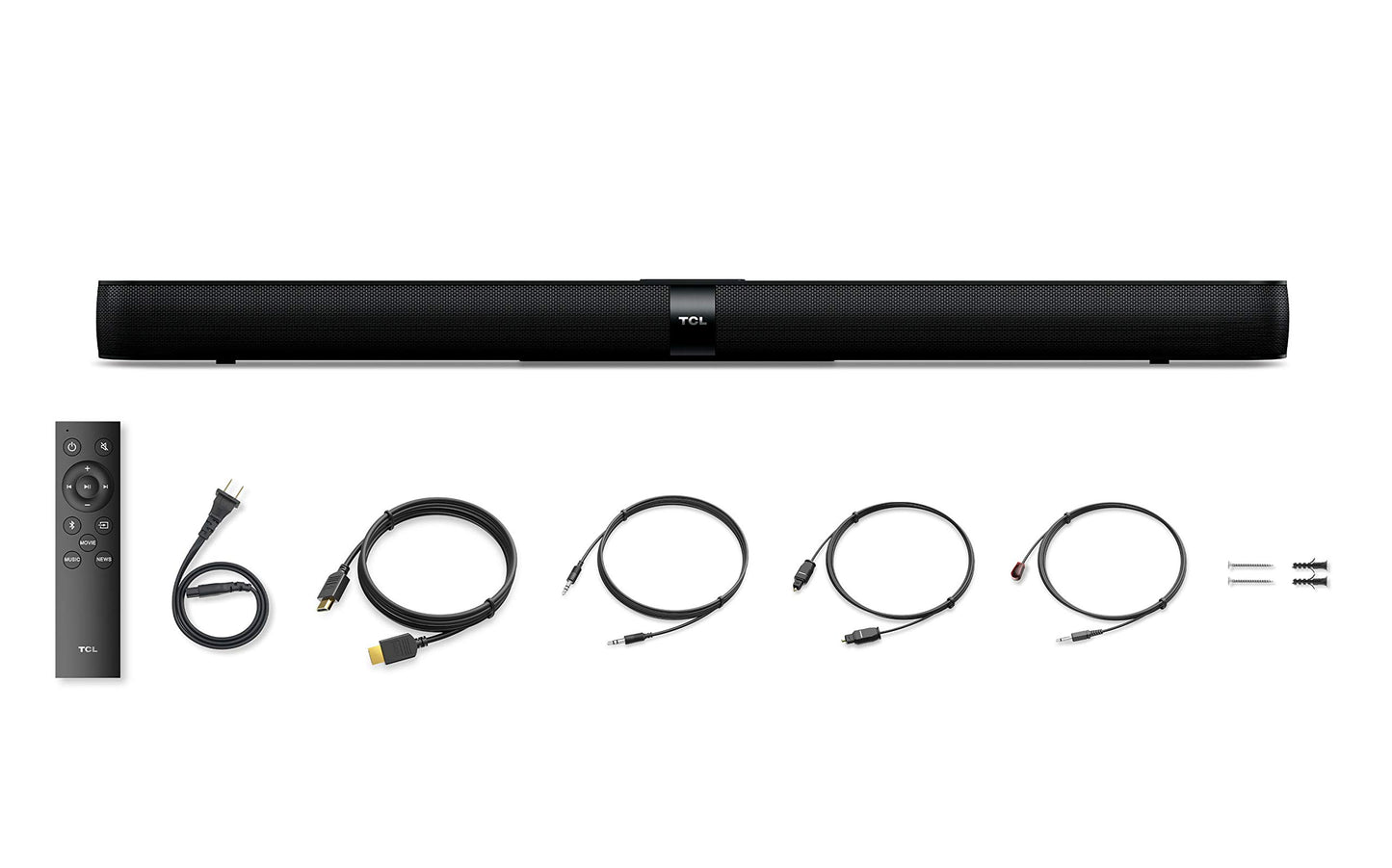 TCL Alto 7 Barra de Sonido de Cine en casa de 2.0 Canales con subwoofer Incorporado - TS7000, 36 Pulgadas, Negro
