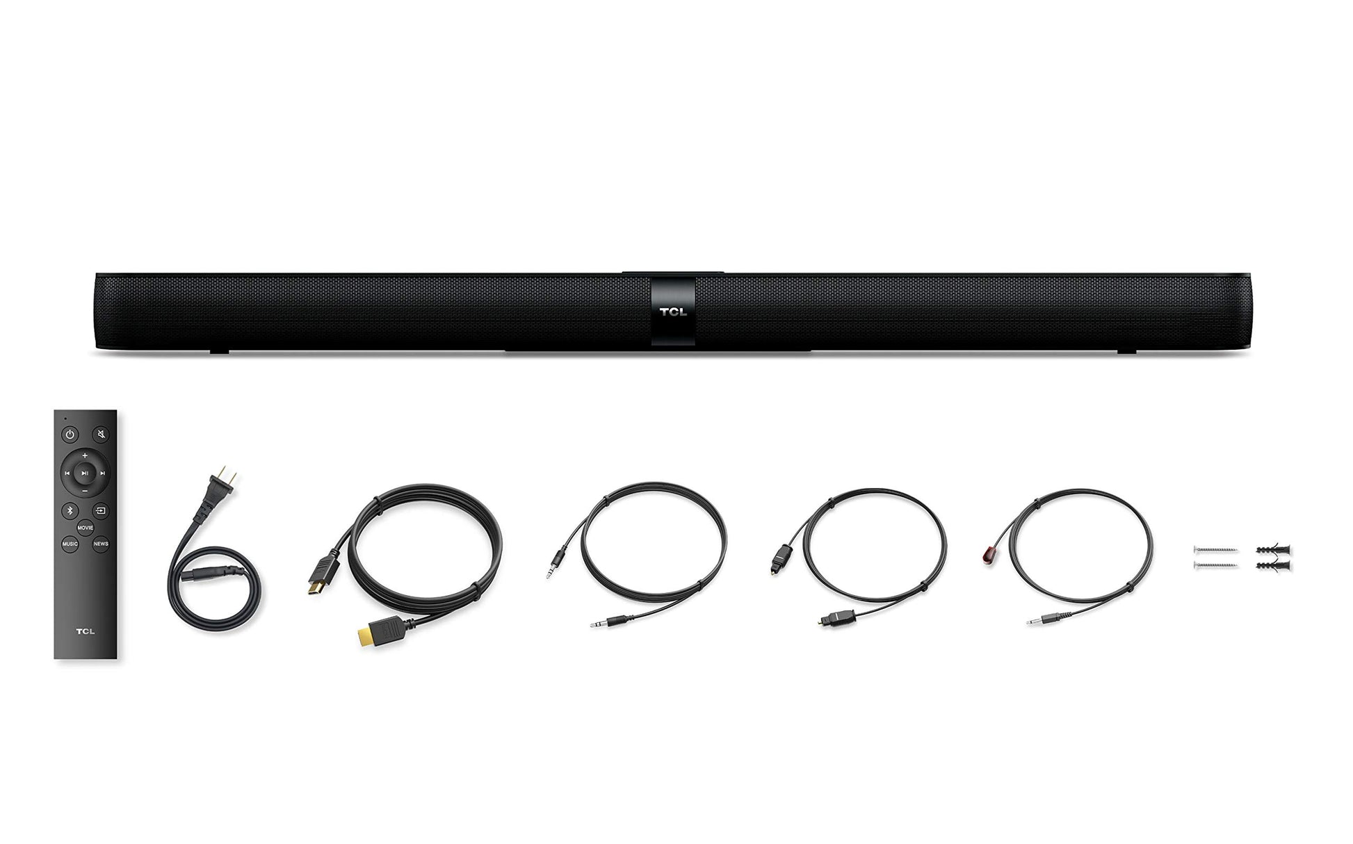 TCL Alto 7 Barra de Sonido de Cine en casa de 2.0 Canales con subwoofer Incorporado - TS7000, 36 Pulgadas, Negro