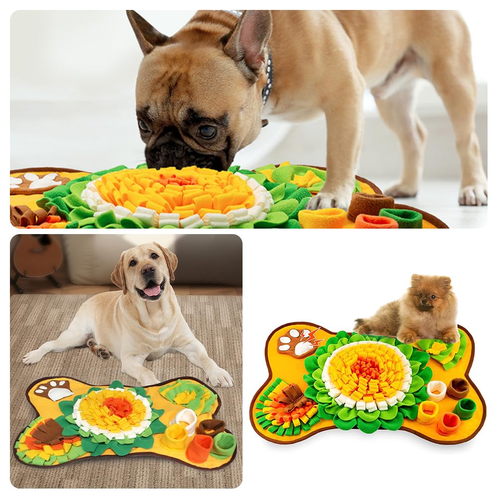 JEMUON Alfombrilla para Snuffle de Mascotas, Tapete Olfativo para Perros, Tapete Entrenador para Perro, Snuffle Mat de Adiestramiento para Olfatear Alimento, Juguete Interactivo para Perro Mascotas