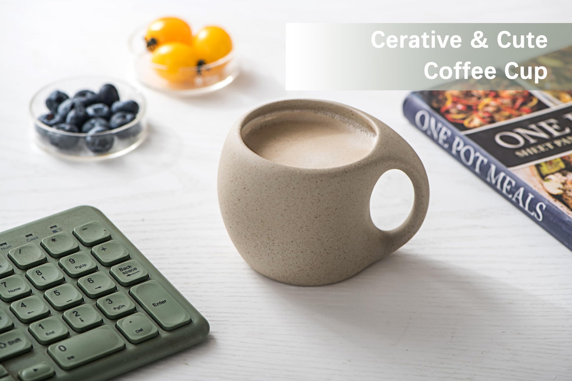 Juego de Tazas de Cerámica SYJAN HOME Blanca para Capuchino y Café Latte