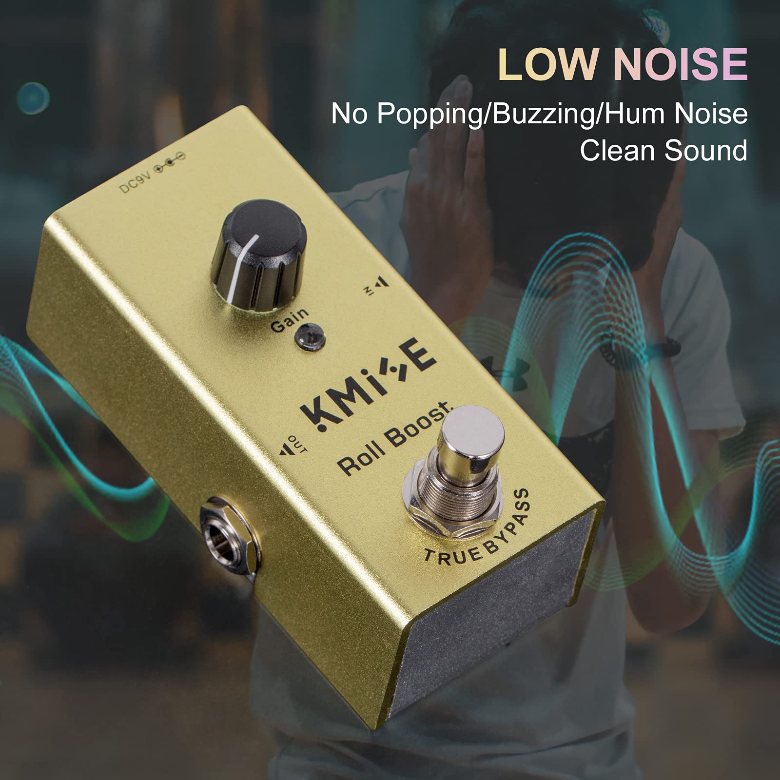 lotmusic Pedal de efectos de guitarra eléctrica Mini tipo único DC 9V True Bypass (Roll Boost)