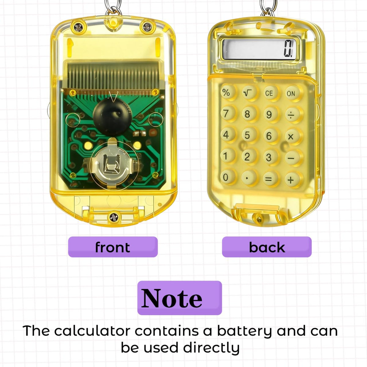 Calculadora de Bolsillo NUOBESTY Portátil Electrónica para Niños y Estudiantes 3 Piezas Color al Azar